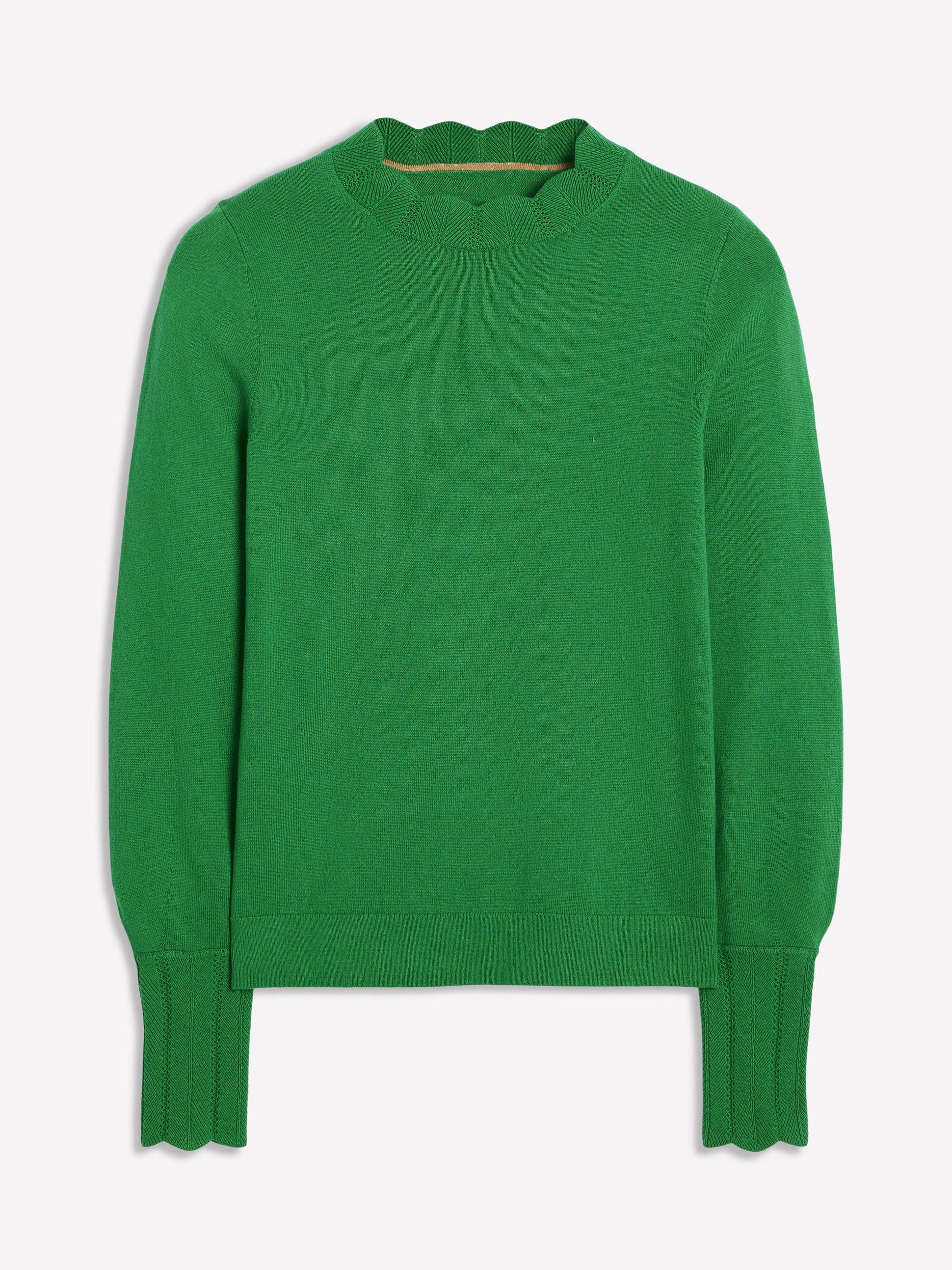 Imi Pullover mit Muschelsaum-Grünes Tamburin-5