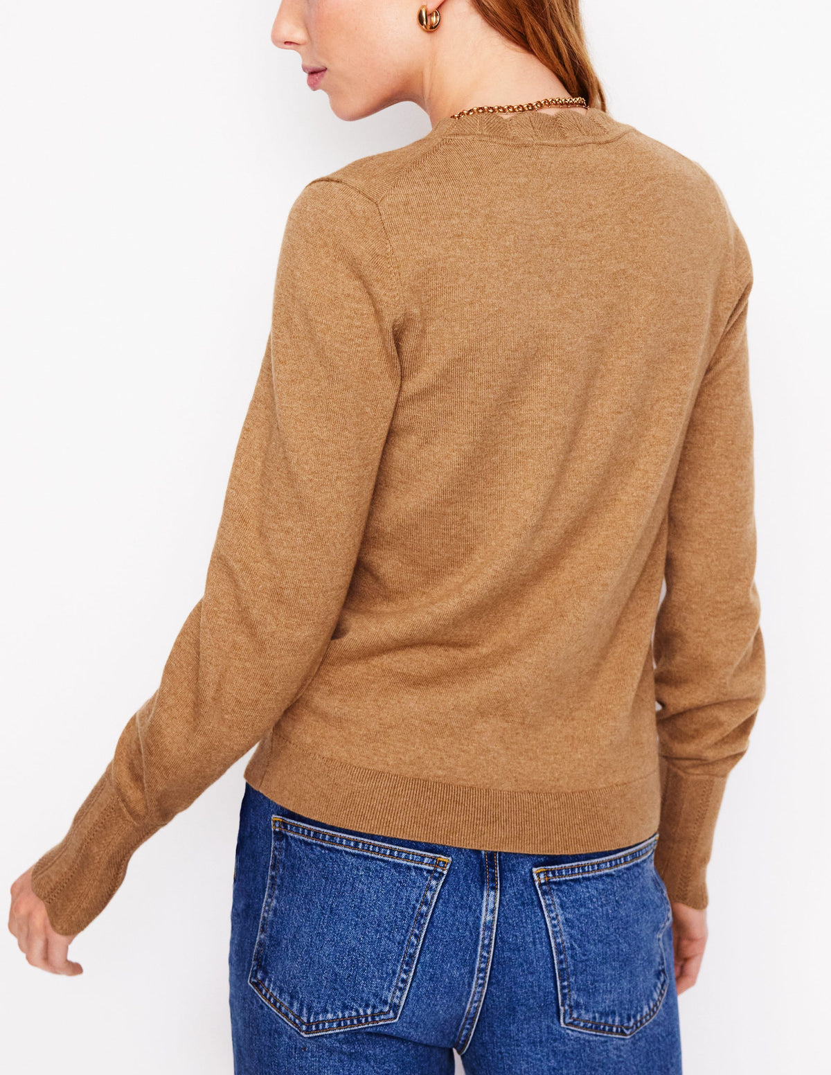 Imi Scalloped Cardigan-Fall Leaf Brown-3