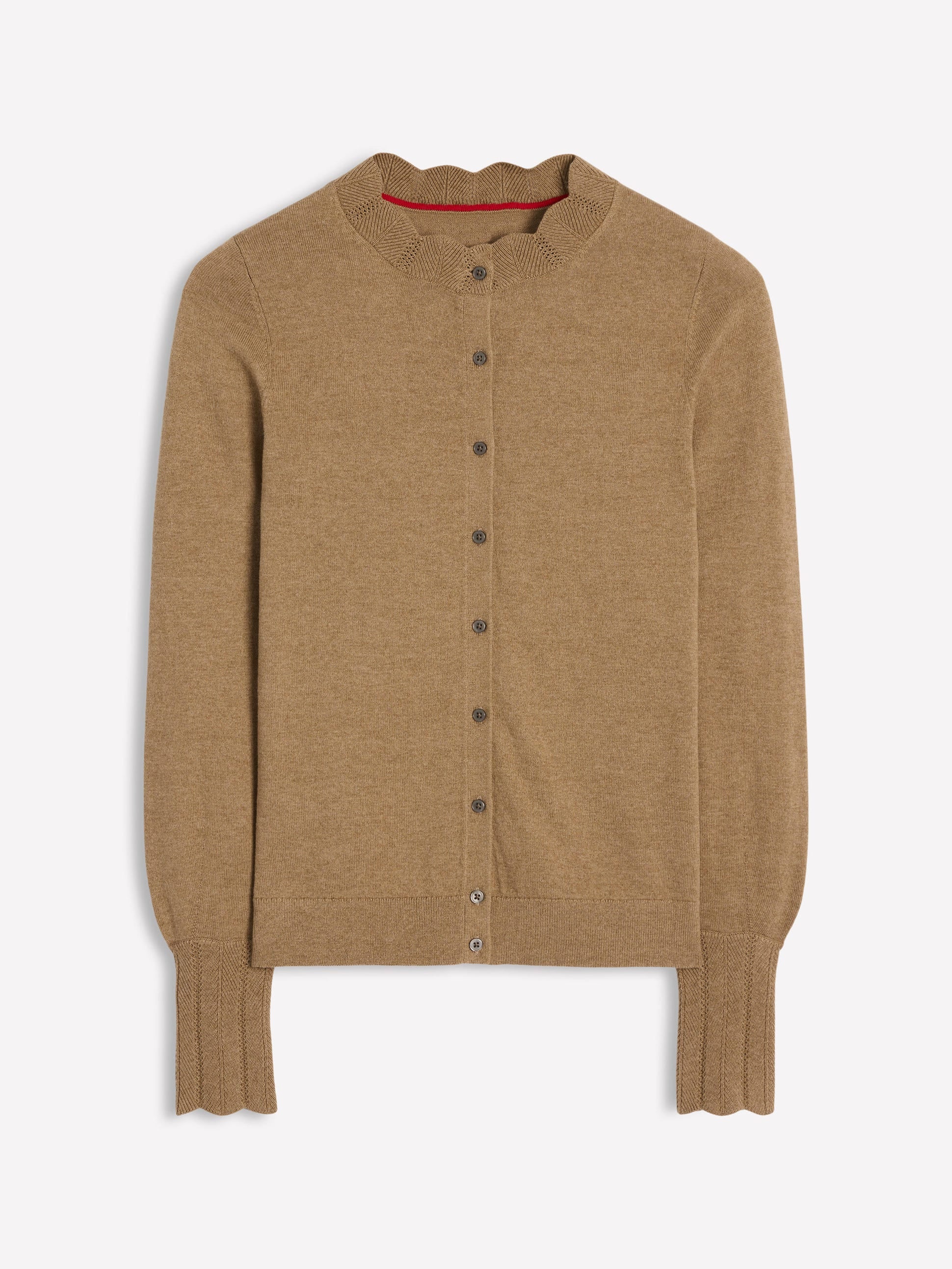 Imi Scalloped Cardigan-Fall Leaf Brown - Image 5