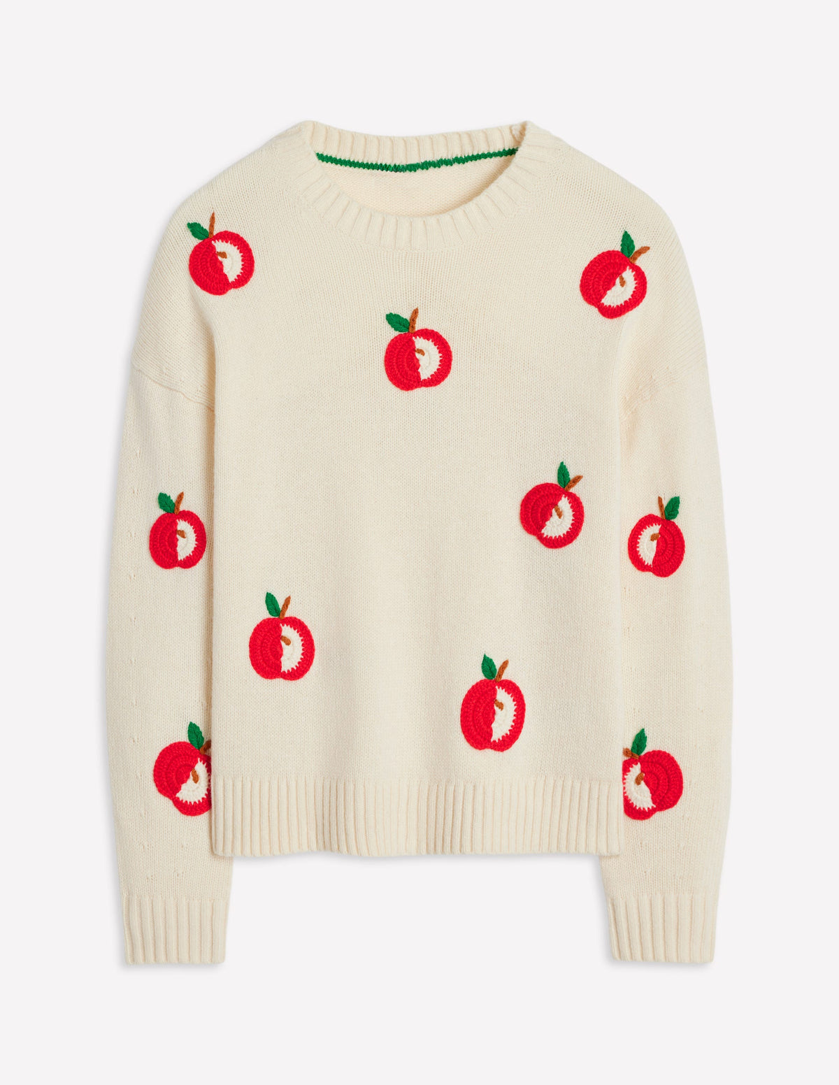 Natalie Pullover mit Stickerei-Warmes Naturweiß, Äpfel - Image 8