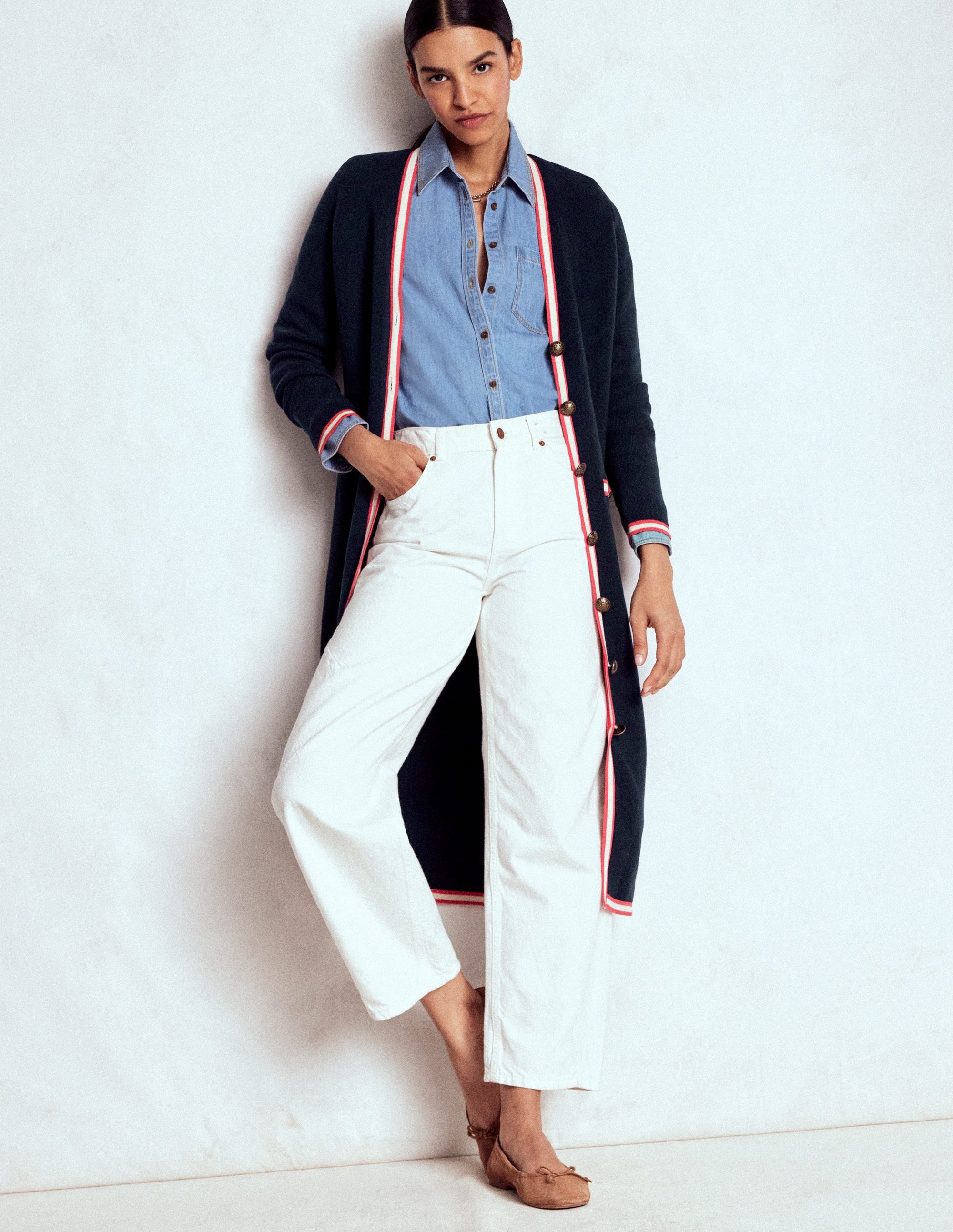 Holly Longline Jacket-Navy - Image 1