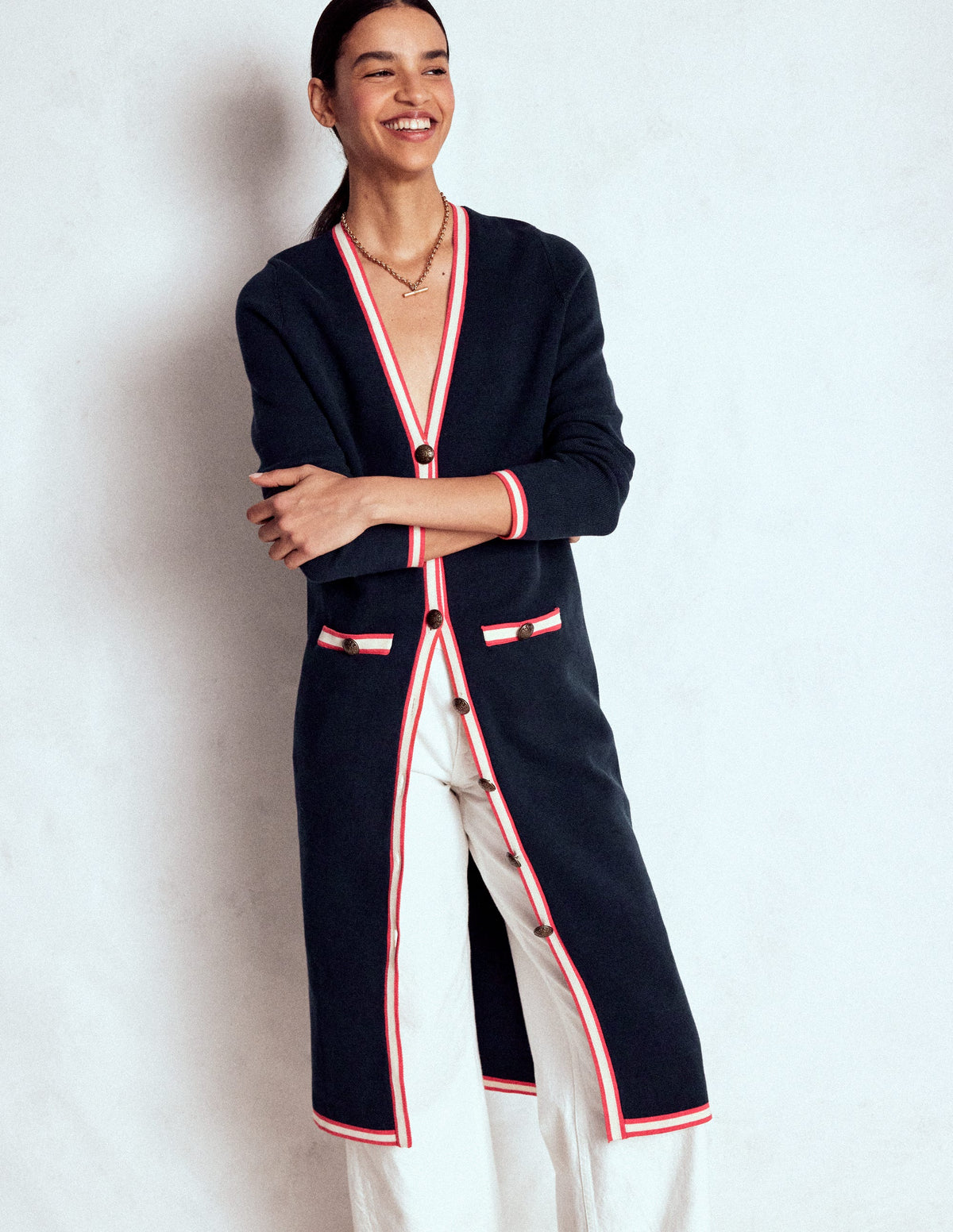 Holly Longline Jacket-Navy - Image 4