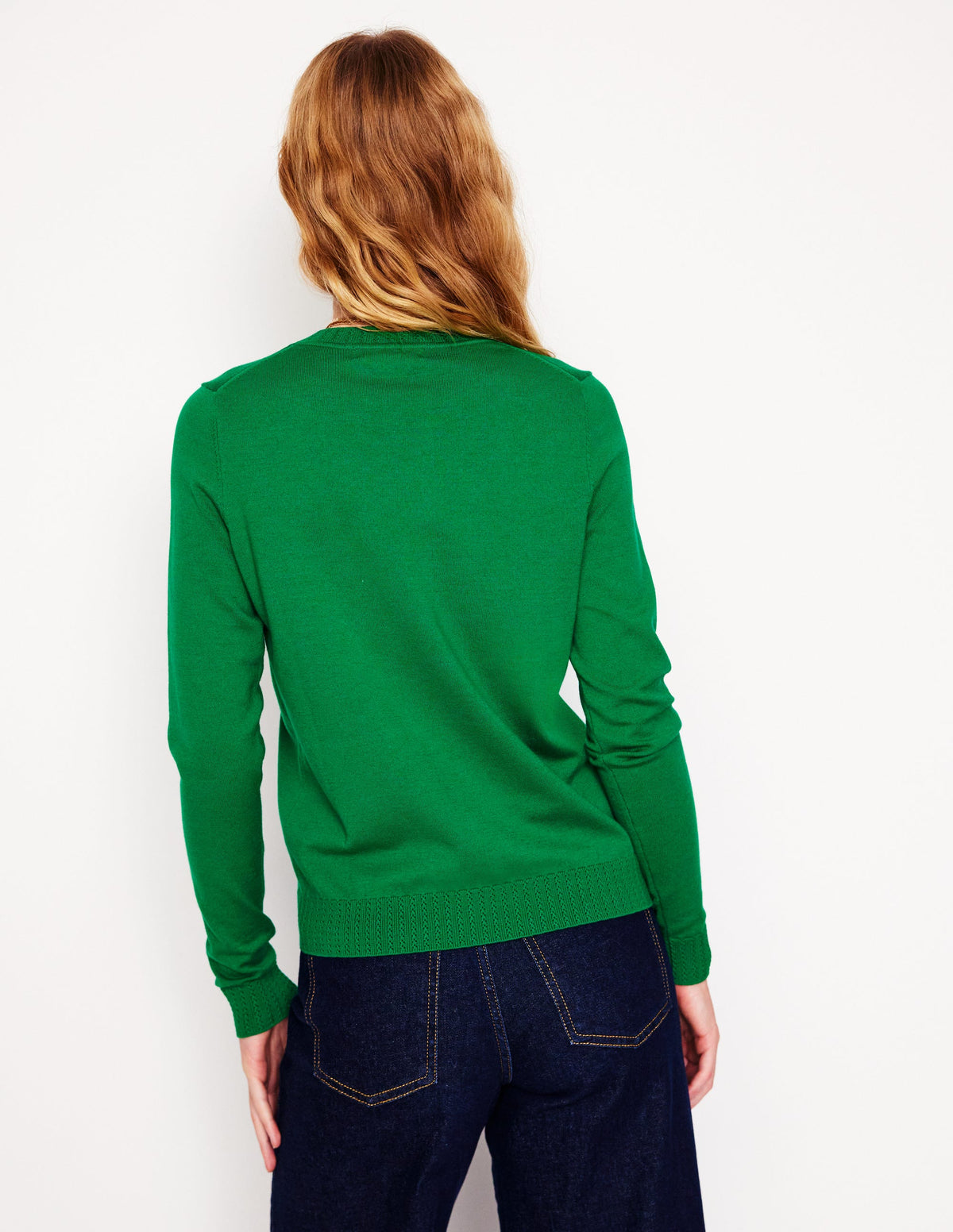 Emilia Baumwollpullover mit Rundhalsausschnitt-Grünes Tamburin-3
