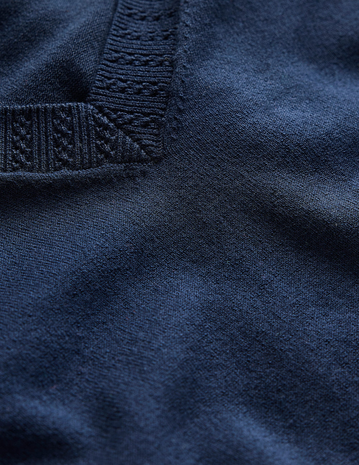 Emilia Baumwollpullover mit V-Ausschnitt-Marineblaue-9