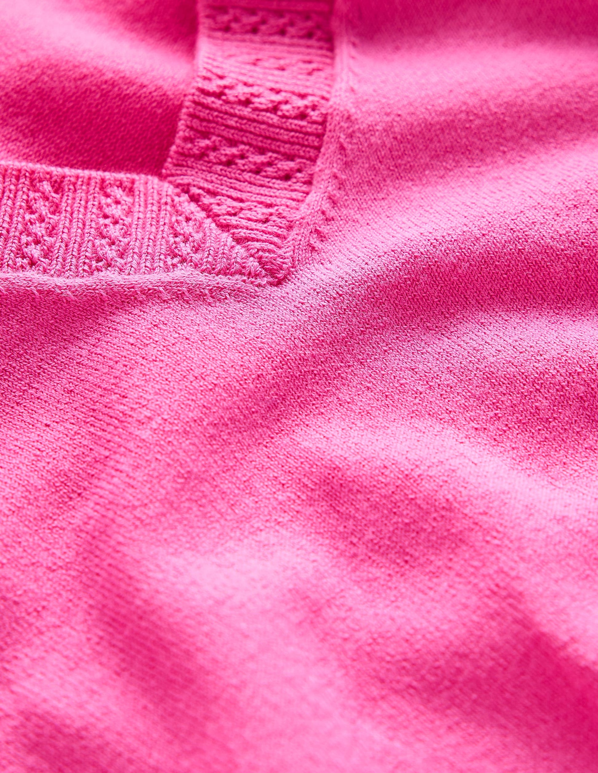 Emilia Baumwollpullover mit V-Ausschnitt-Rosa-6