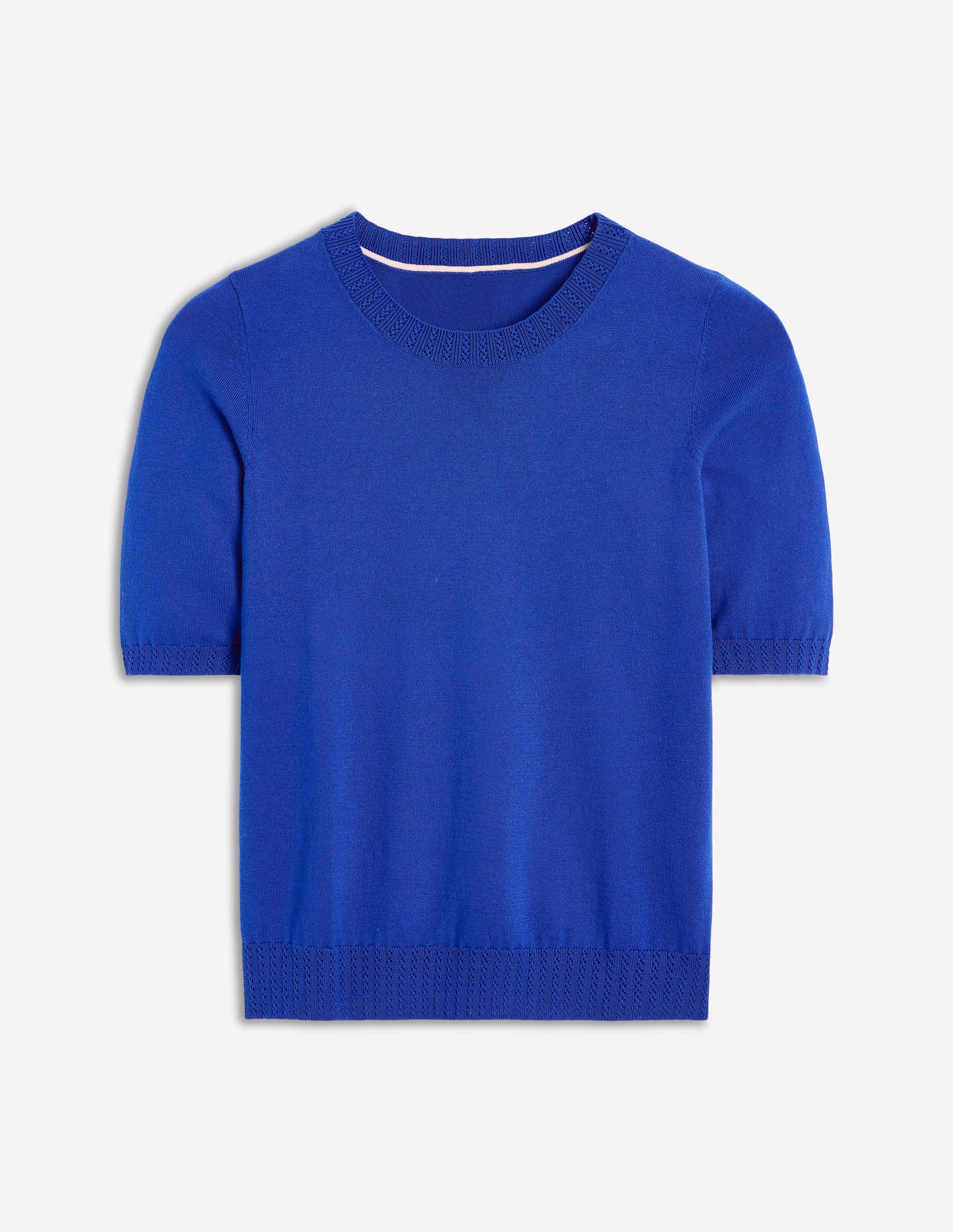 Emilia Baumwoll-T-Shirt mit Rundhalsausschnitt-Leuchtendes Blau - Image 5