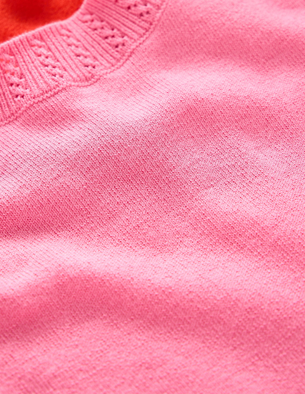 Emilia Baumwoll-T-Shirt mit Rundhalsausschnitt-Pink/Knallrot - Image 6