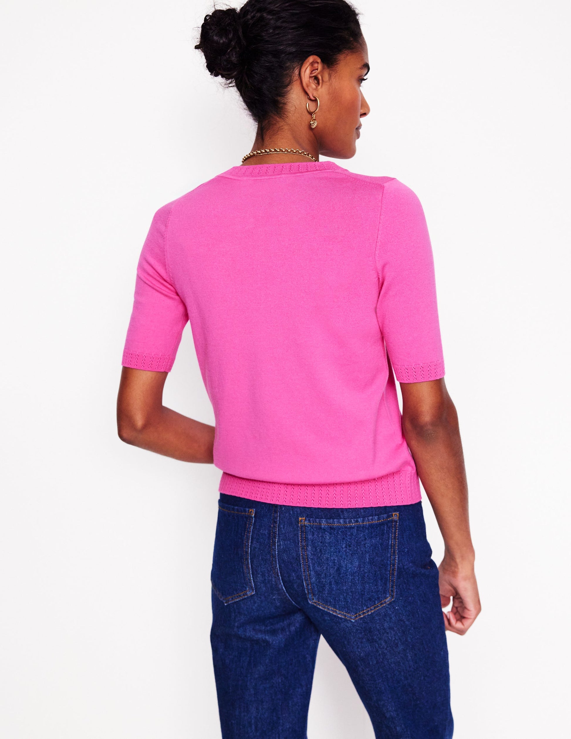 Emilia Cotton Crew T-shirt-Tickled Pink-3