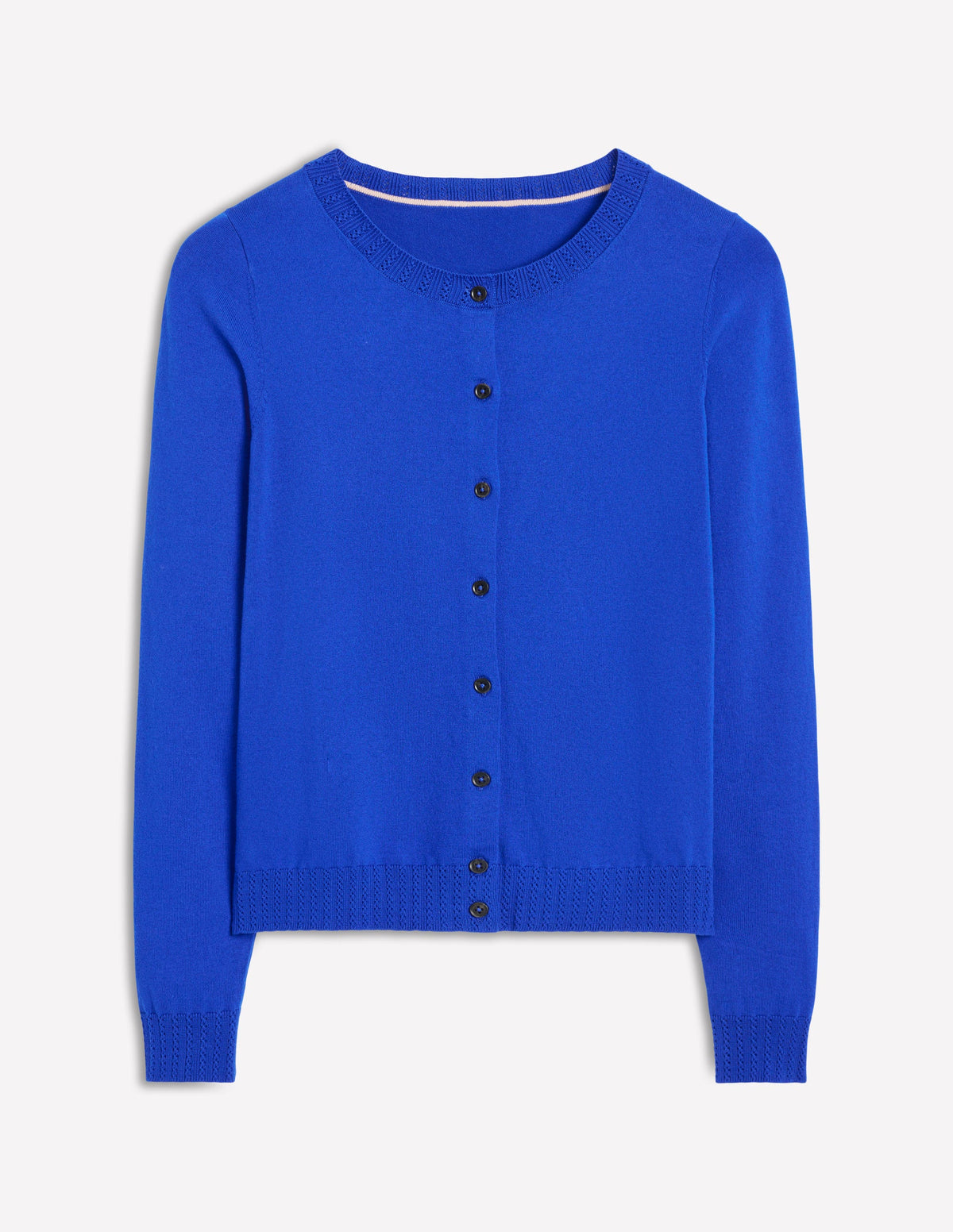 Emilia Cotton Crew Cardigan-Bright Blue - Image 5