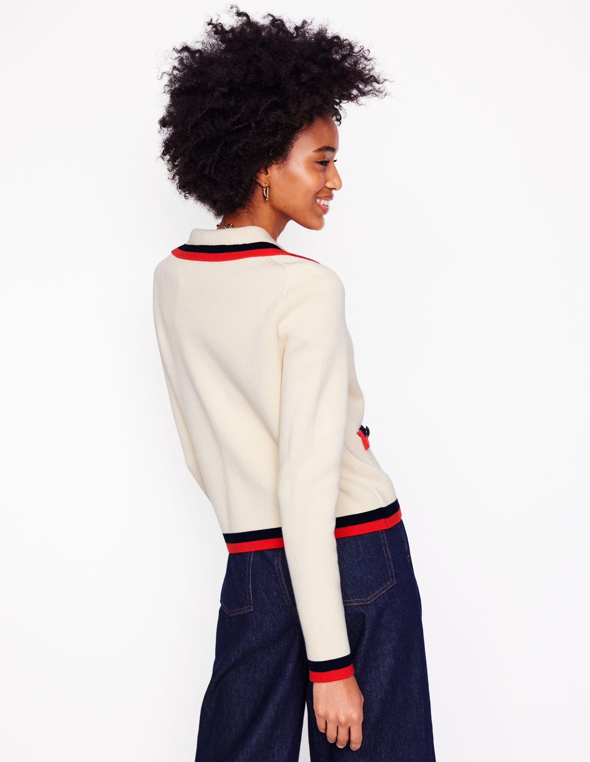 Holly Strickjacke mit Kragen-Warmes Naturweiß-3
