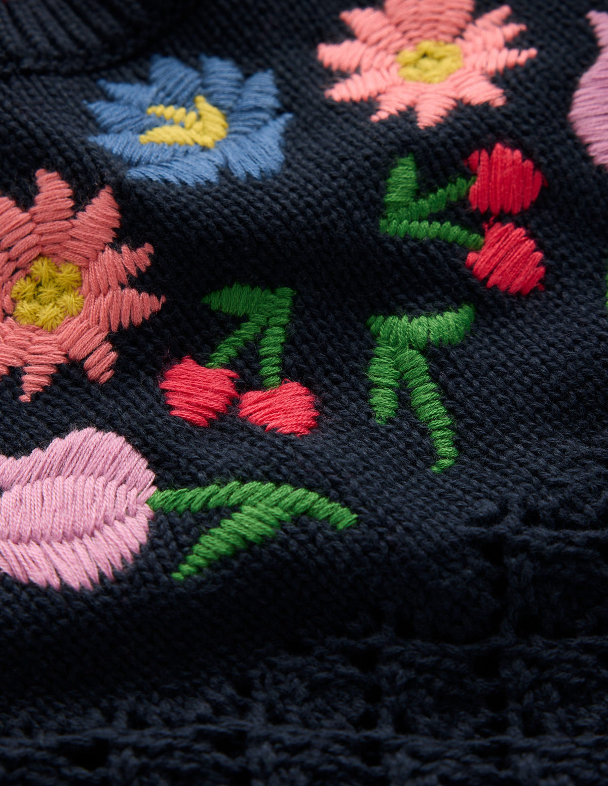 Bestickter Baumwollpullover-Aqua Marine Marl - Image 7