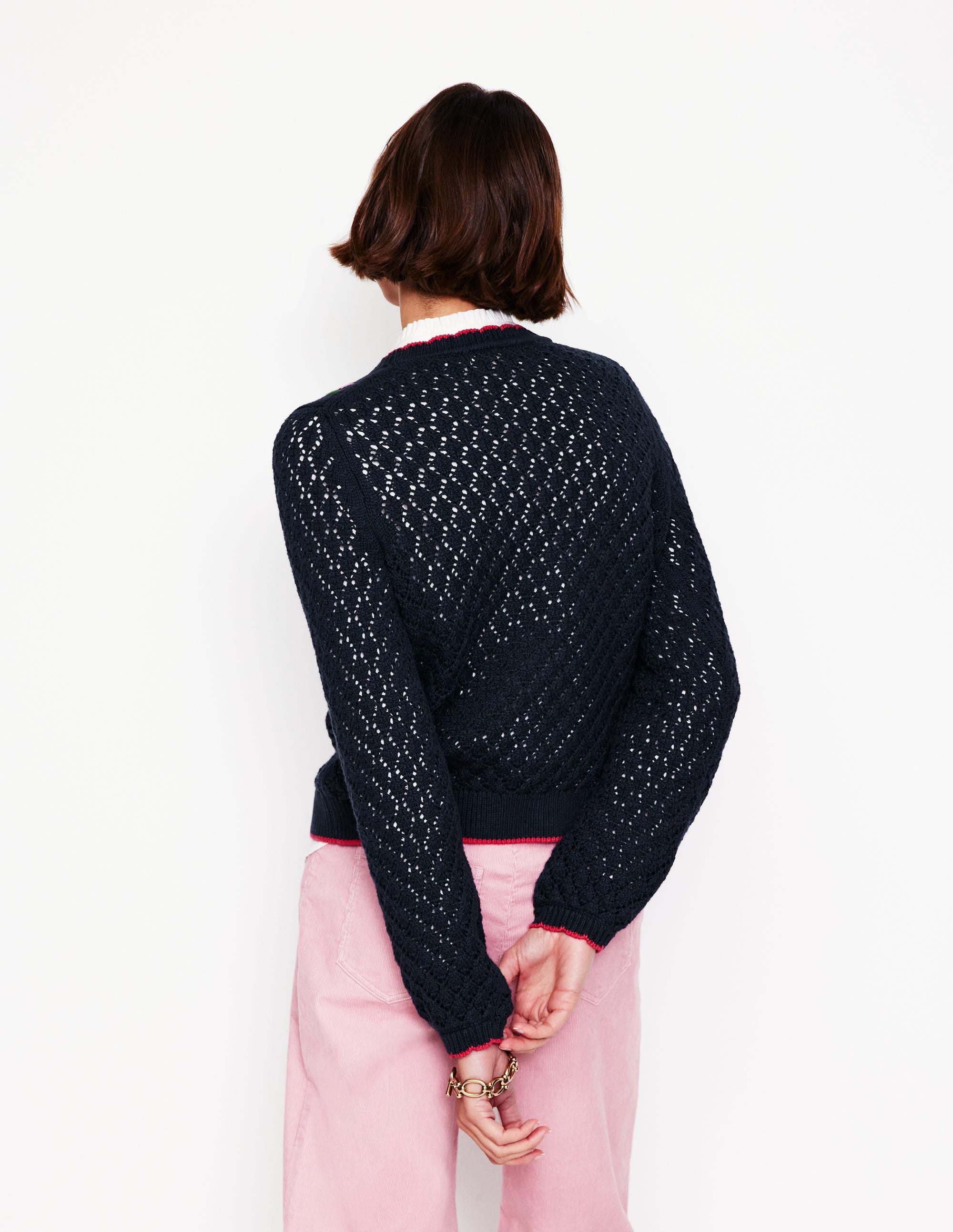 Bestickter Baumwollpullover-Aqua Marine Marl - Image 4