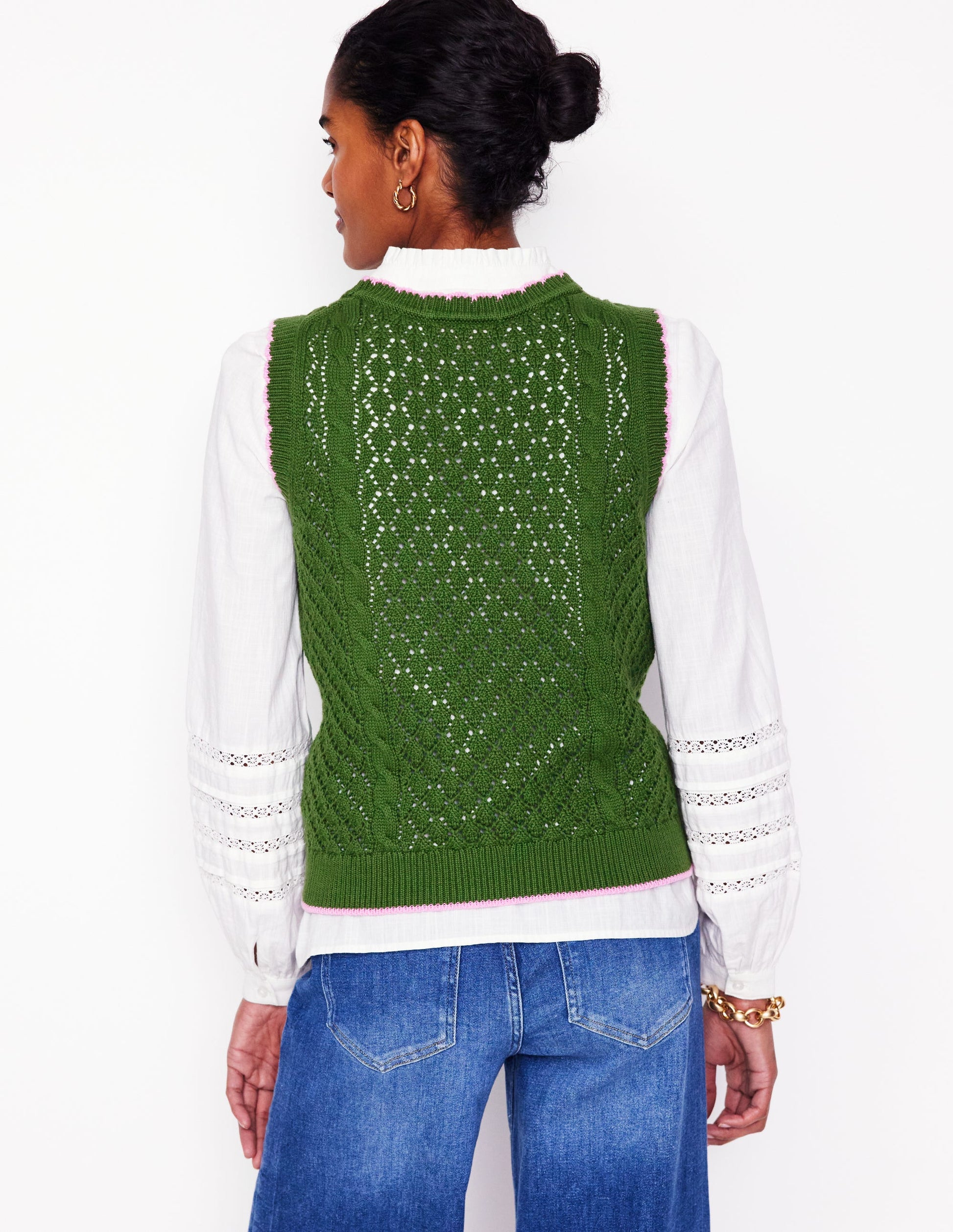 Embroidered Cotton Tank-Paradise Green-4