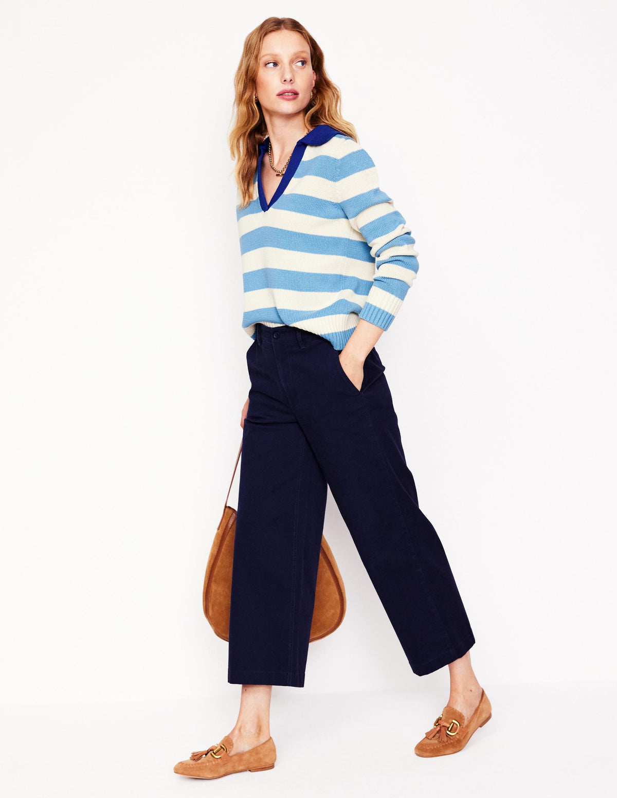 Sasha Gestreiftes Henley-Shirt aus Baumwolle-Entenei-Blau und Naturweiß Streifen-5