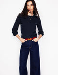 Pru Pullover mit Muschelsaum-Marineblaue