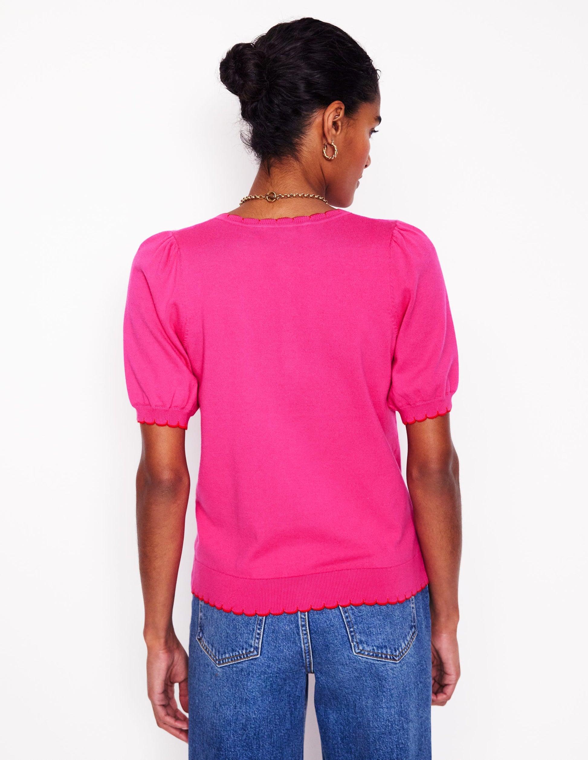 Pru T-Shirt mit Muschelsaum-Rosarot-3