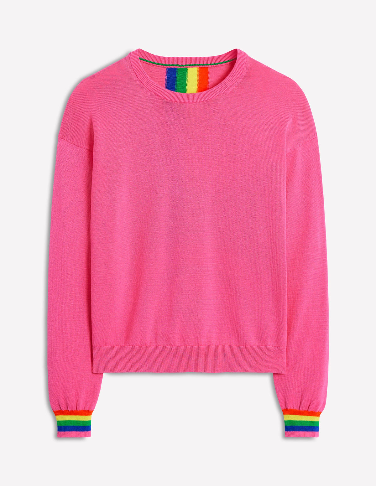 Lara Lockerer Baumwollpullover-Sorbet-Rosa, Regenbogen-5