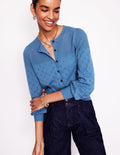 Rosalie Pointelle-Strickjacke-Blue River Blau