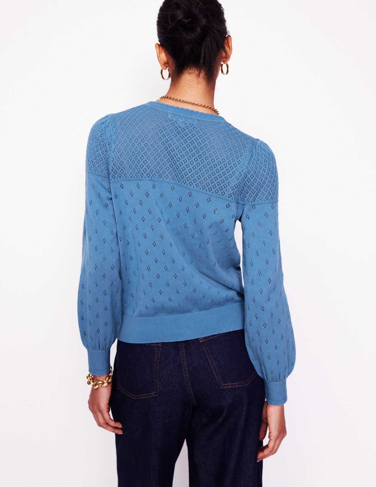 Rosalie Pointelle-Strickjacke-Blue River Blau - Image 3