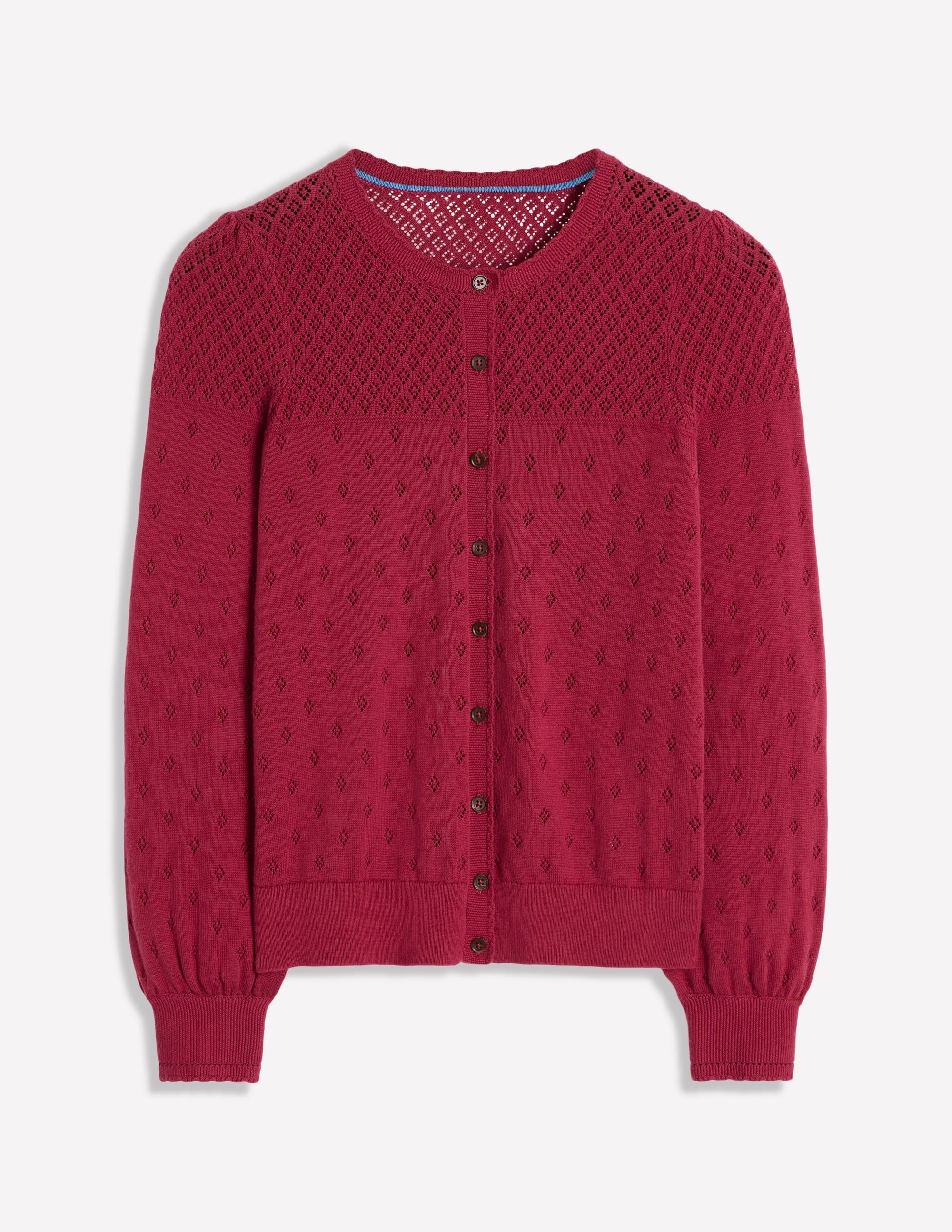Rosalie Pointelle-Strickjacke-Terrakotta-Rot - Image 5