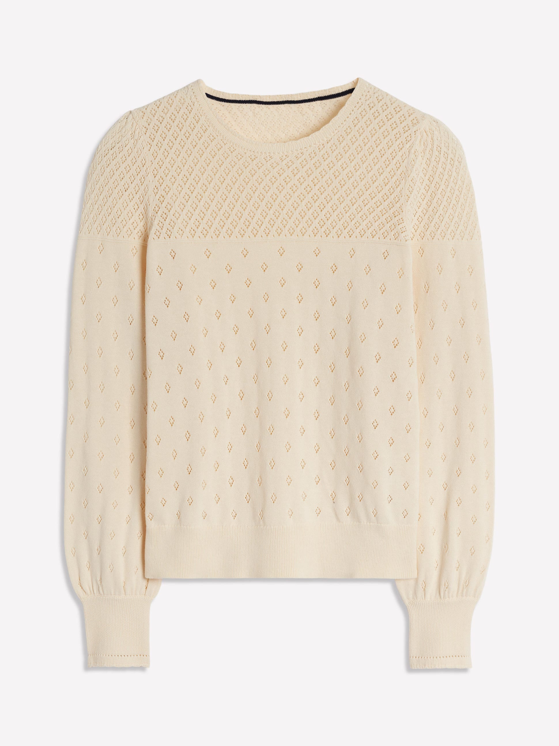 Rosalie Pointelle-Pullover-Warmes Naturweiß-5