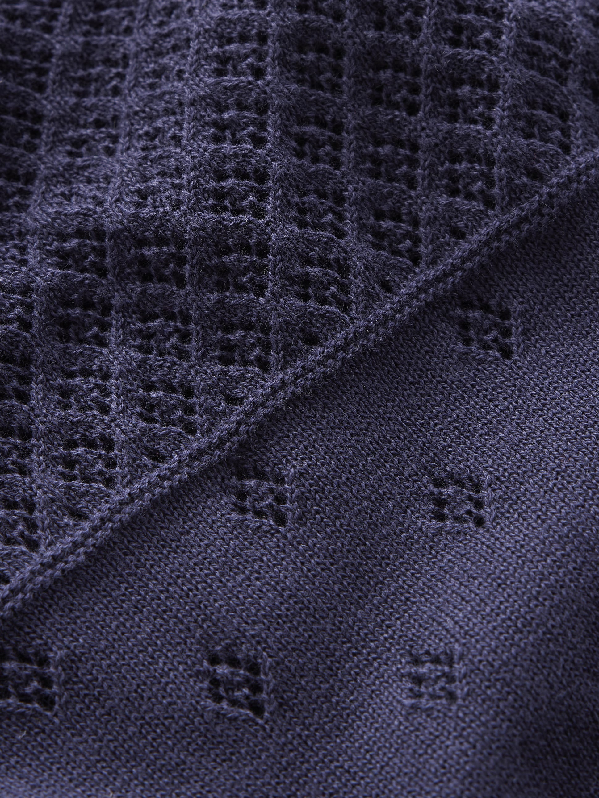 Rosalie Pointelle Jumper-Navy - Image 6