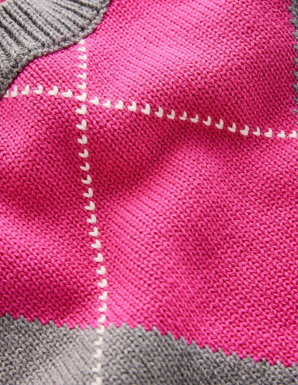 Débardeur Lucy en coton-Motif argyle rose/gris-6