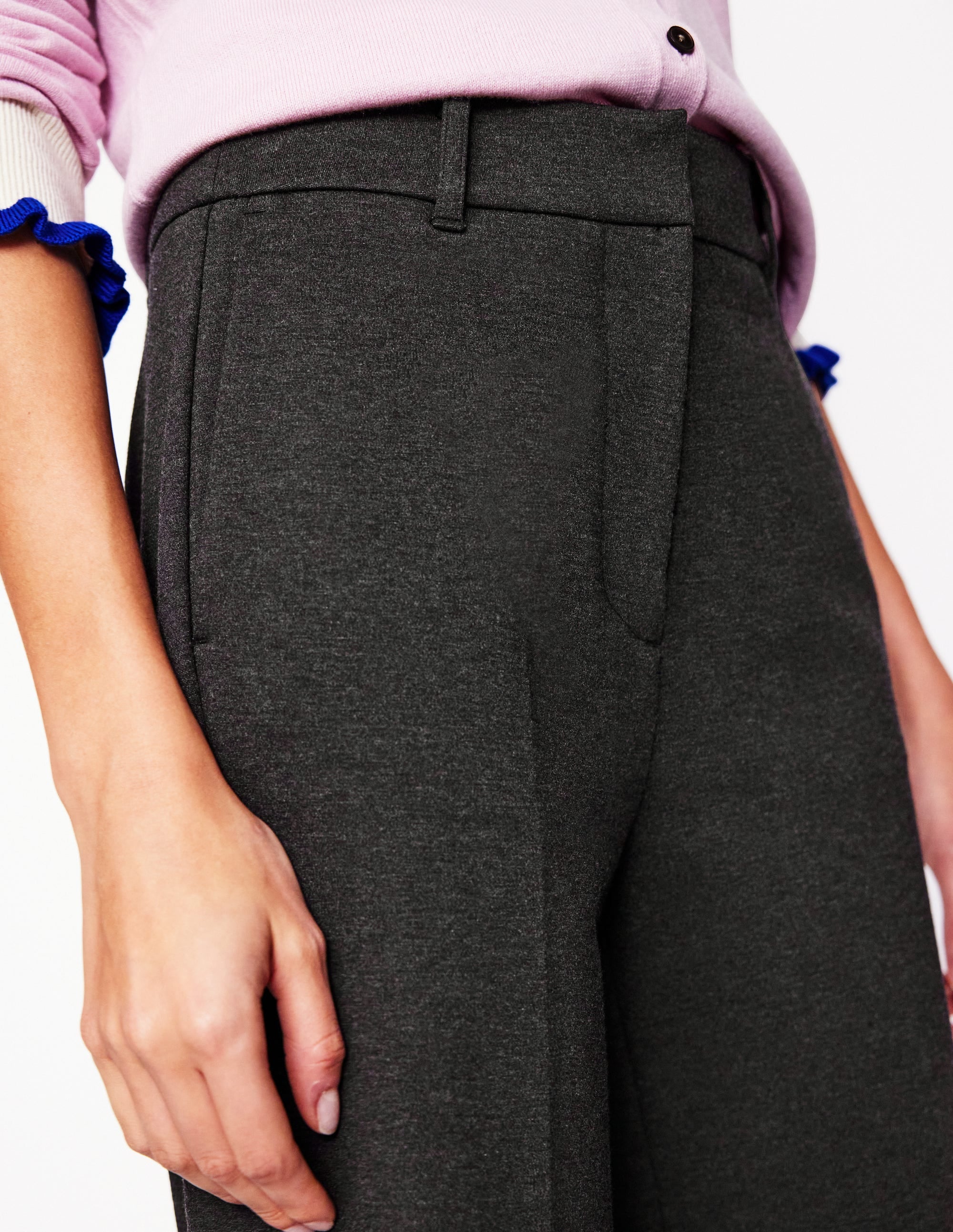 Westbourne Ponte Trousers-Charcoal Marl - Image 4