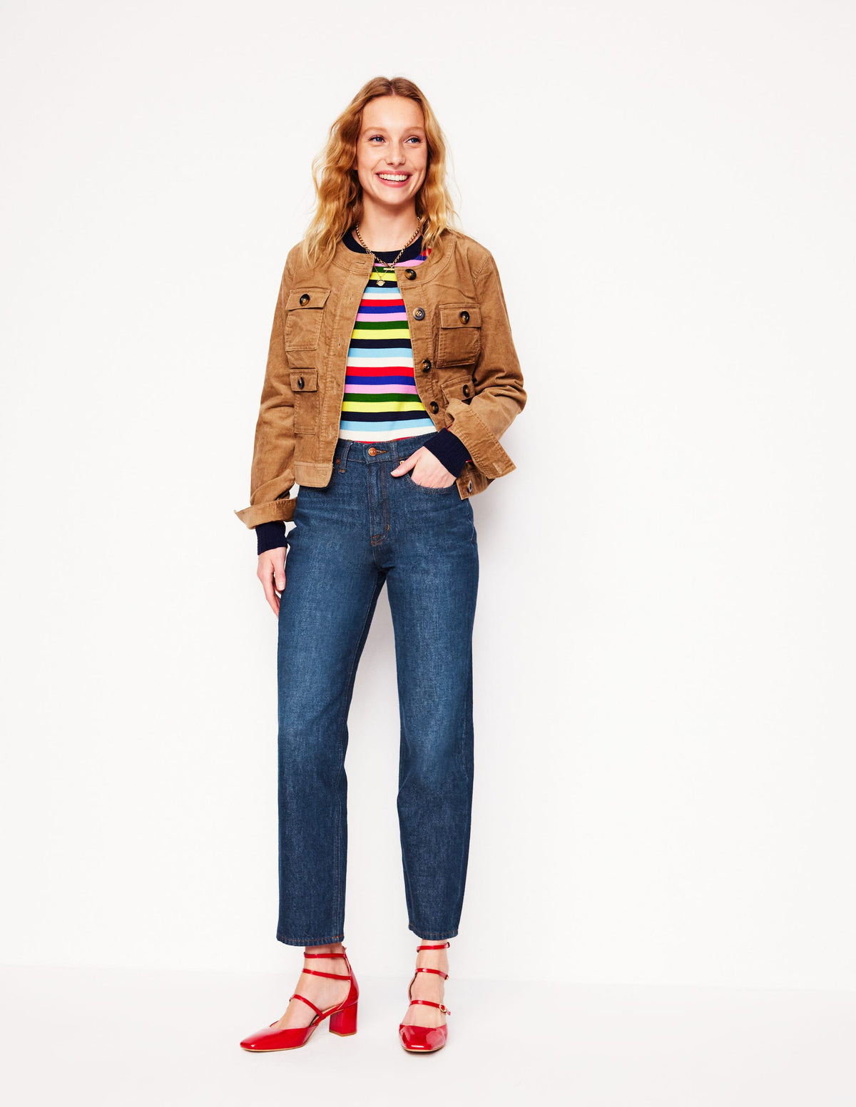 High Rise Straight Leg Jeans-Indigo - Image 1