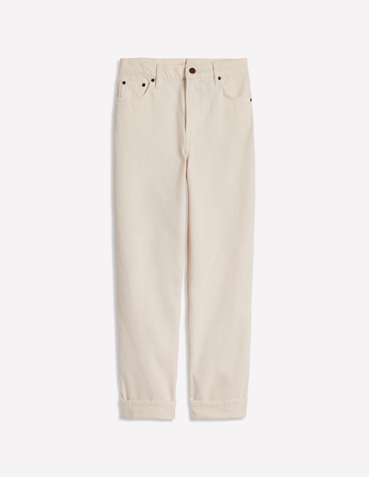 Mid Rise Relaxed Jeans-Ecru - Image 3