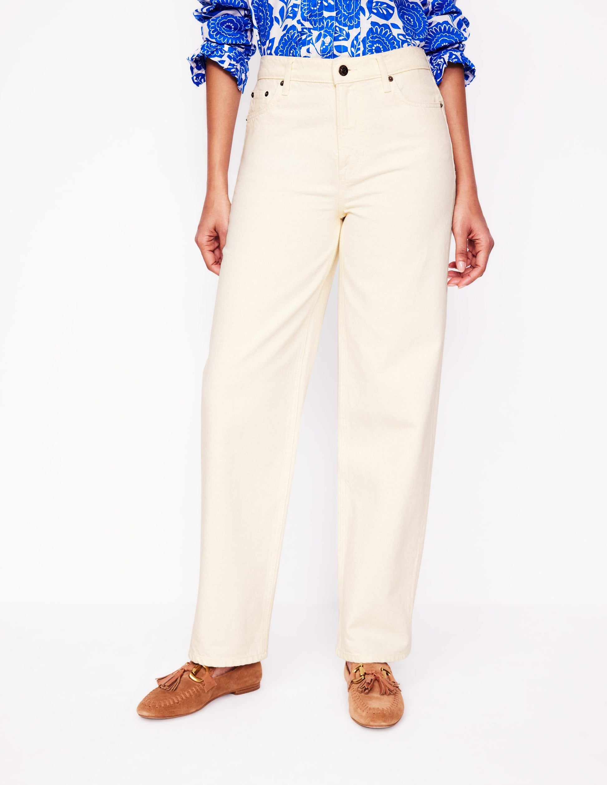 Mid Rise Relaxed Jeans-Ecru-6