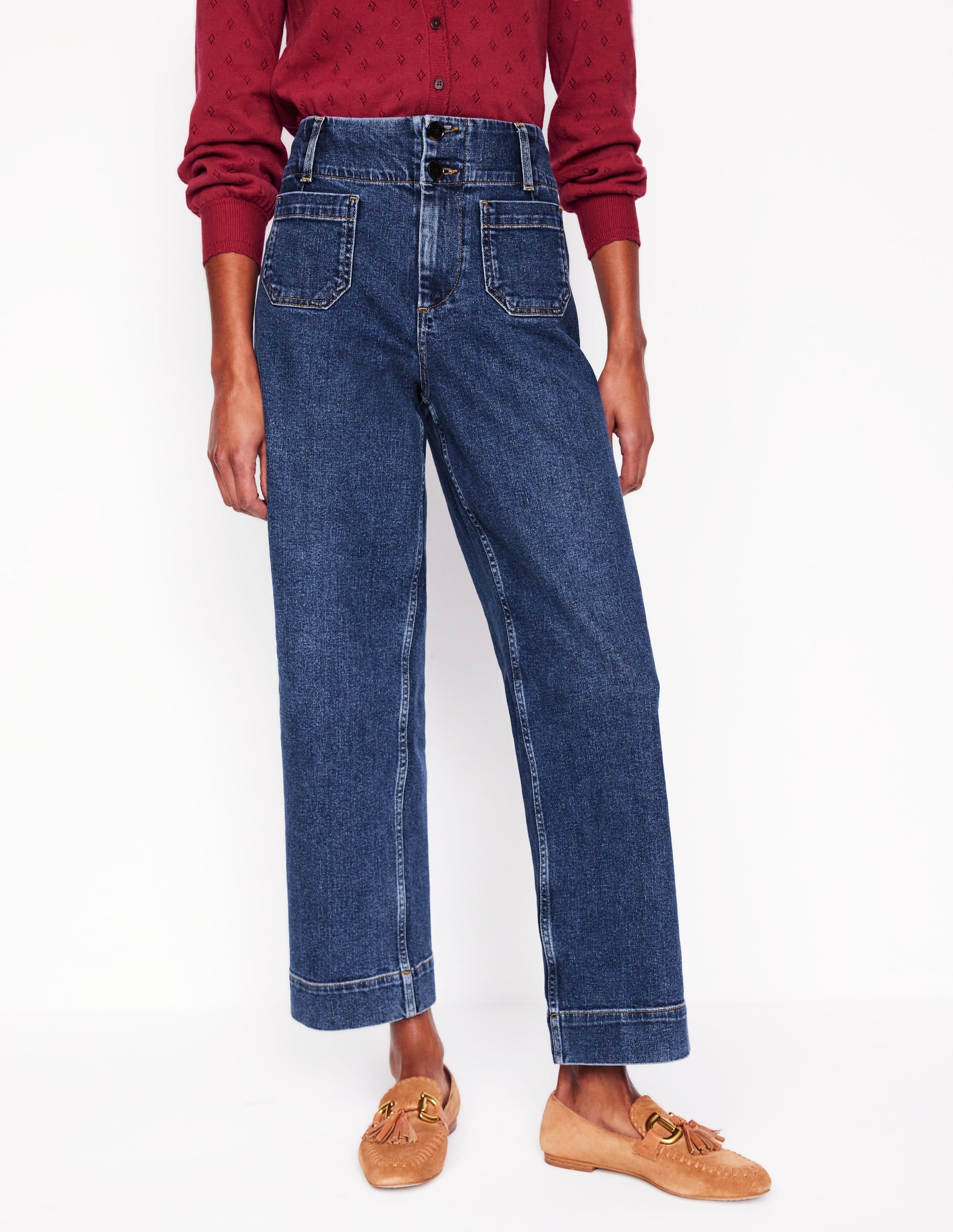 Primrose Verkürzte Jeans-Beatnik Red - Image 5