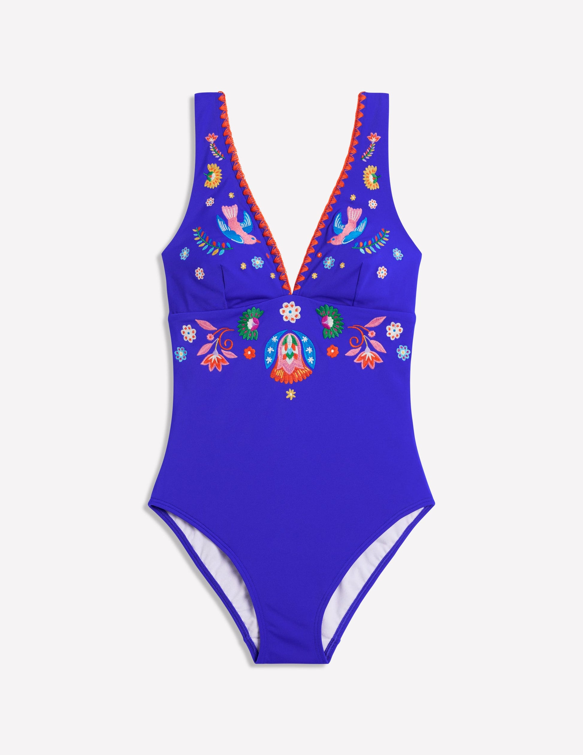 Bestickter Badeanzug-Leuchtendes Blau, Stickerei-5