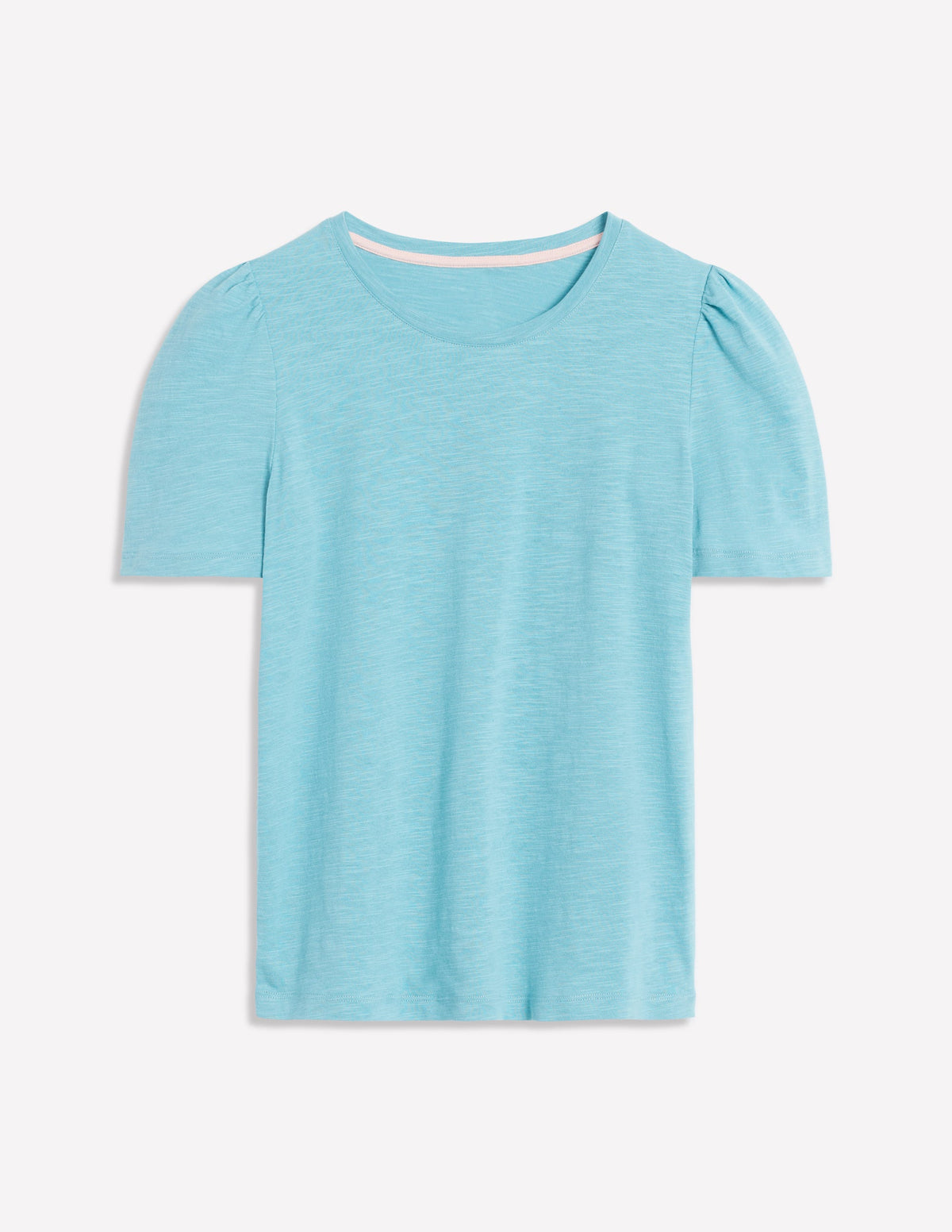 Cotton Puff Sleeve T-Shirt-Duck Egg Blue-5