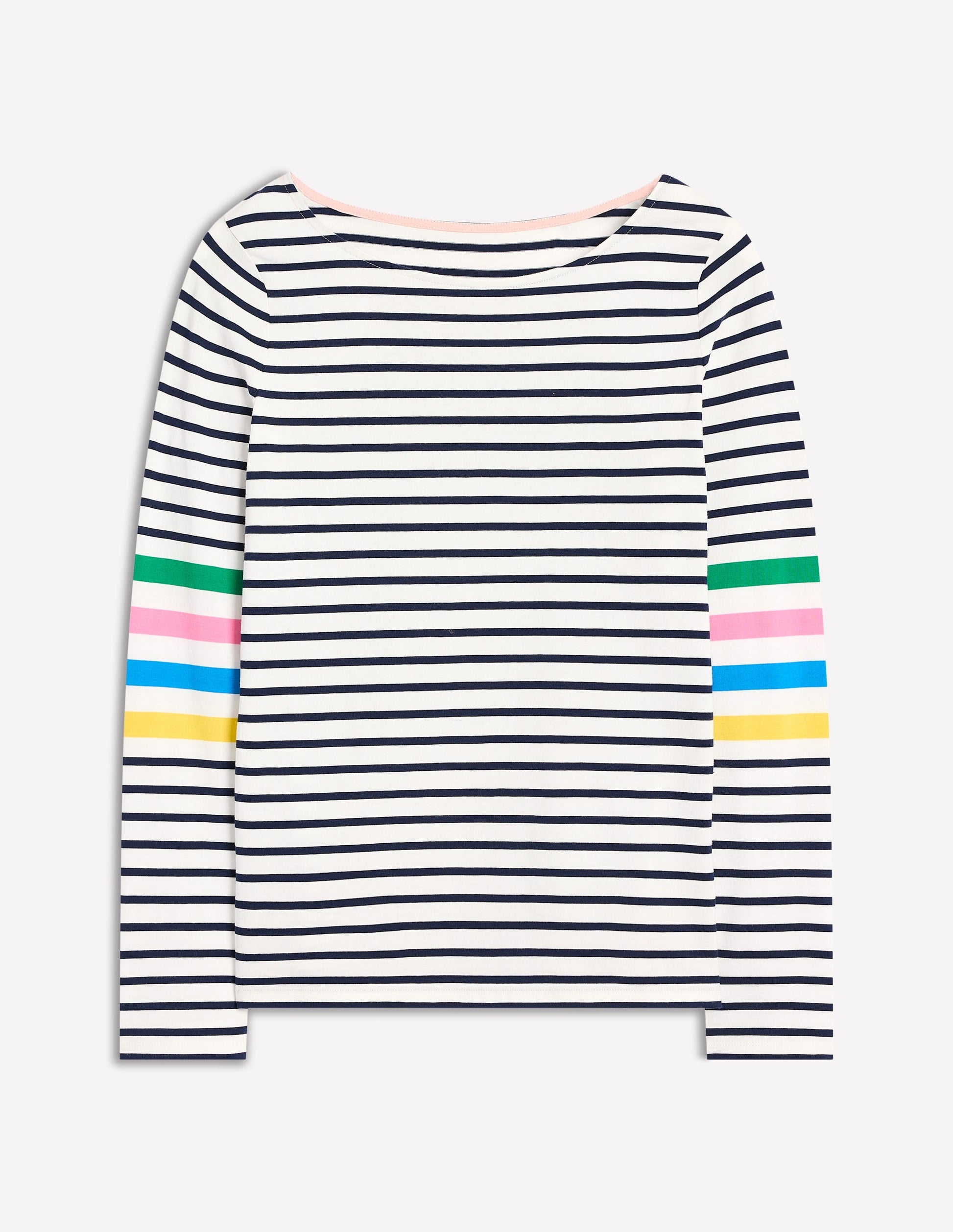 Ella Breton-Shirt mit langen Ärmeln-Naturweiß Bunt Platzierung auf den Ärmeln-5