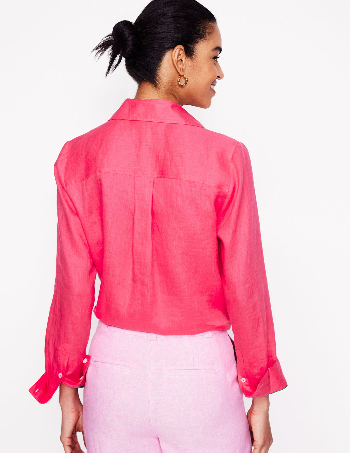 Sienna Linen Shirt-Camelia Pink-3