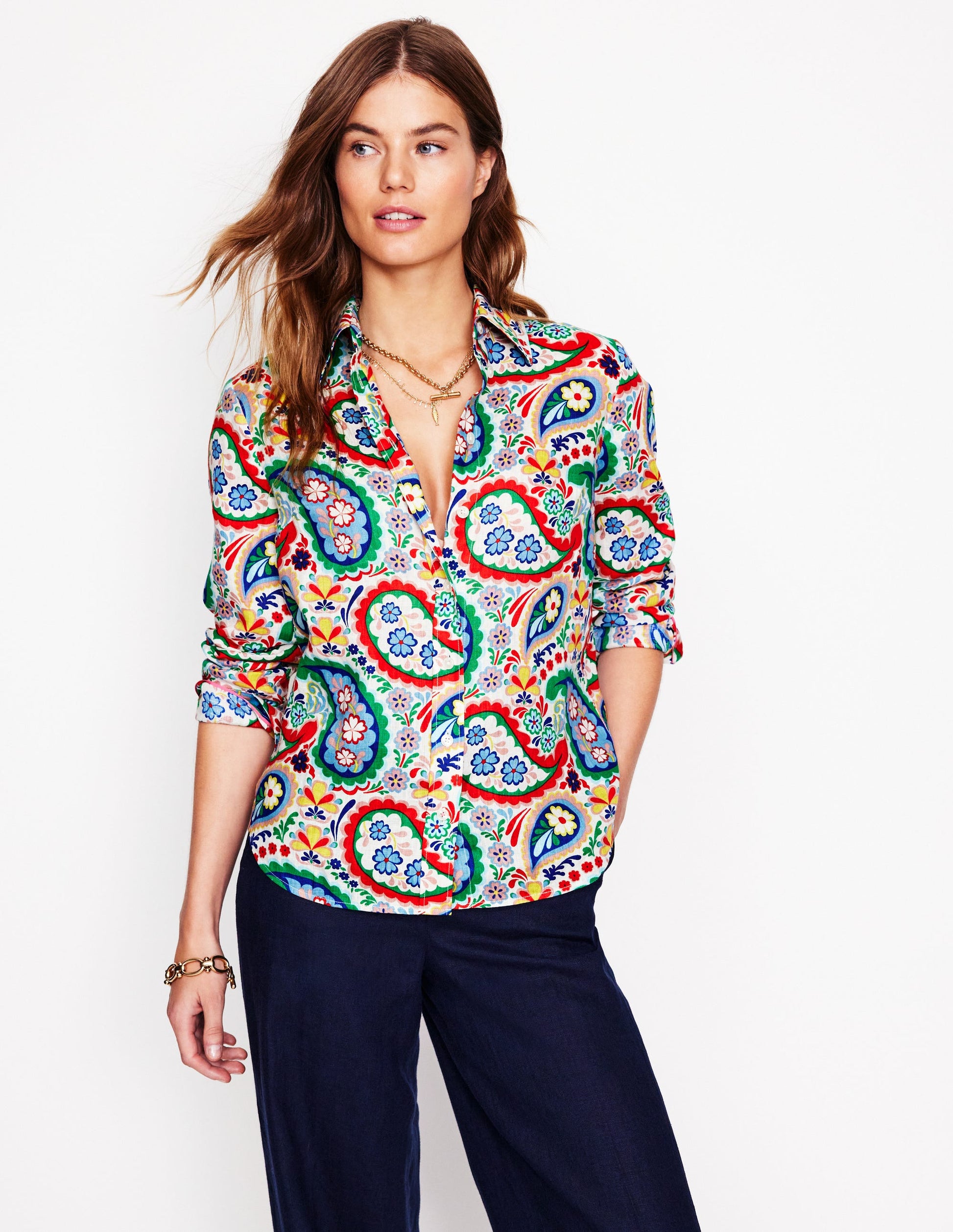 Sienna Leinenhemd-Bunt Wiesen-Paisley-6
