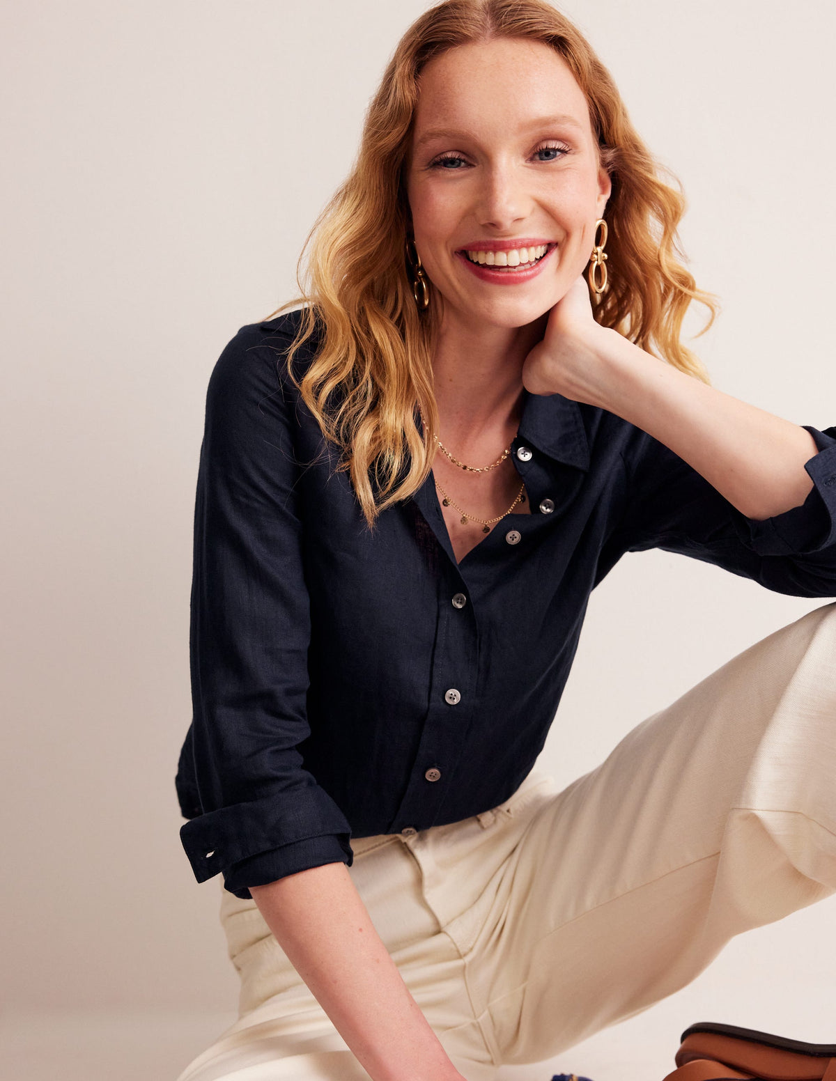 Sienna Leinenhemd-Aqua Marine Marl - Image 1