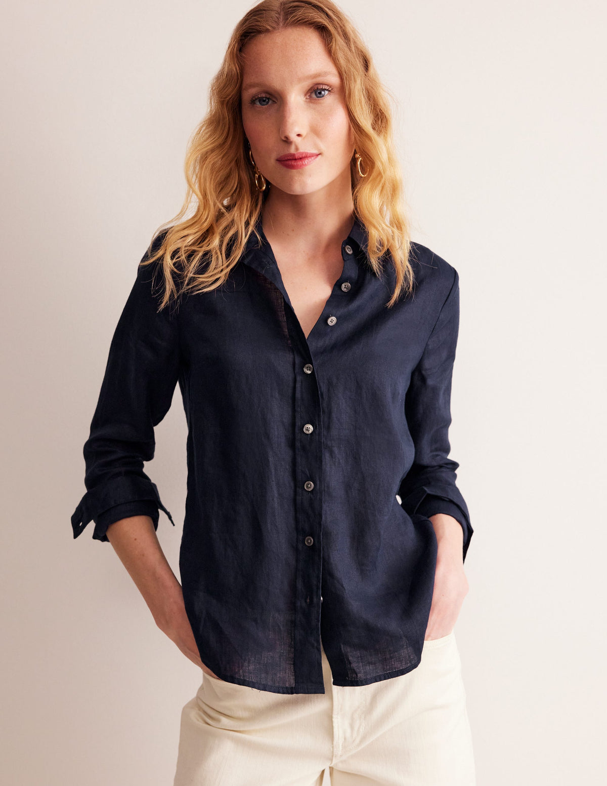 Sienna Leinenhemd-Aqua Marine Marl-4