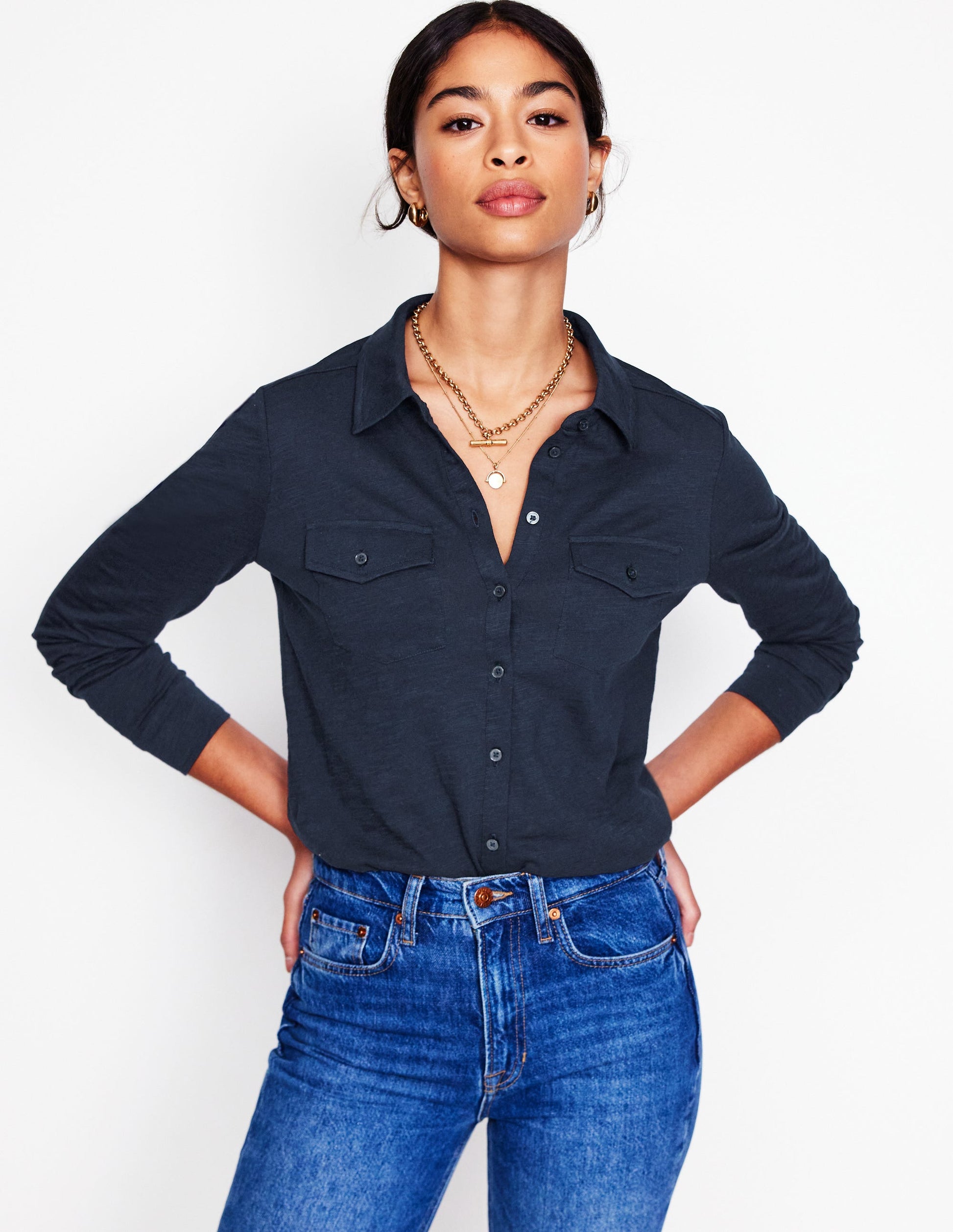 Amy Jersey-Hemd-Marineblaue-1
