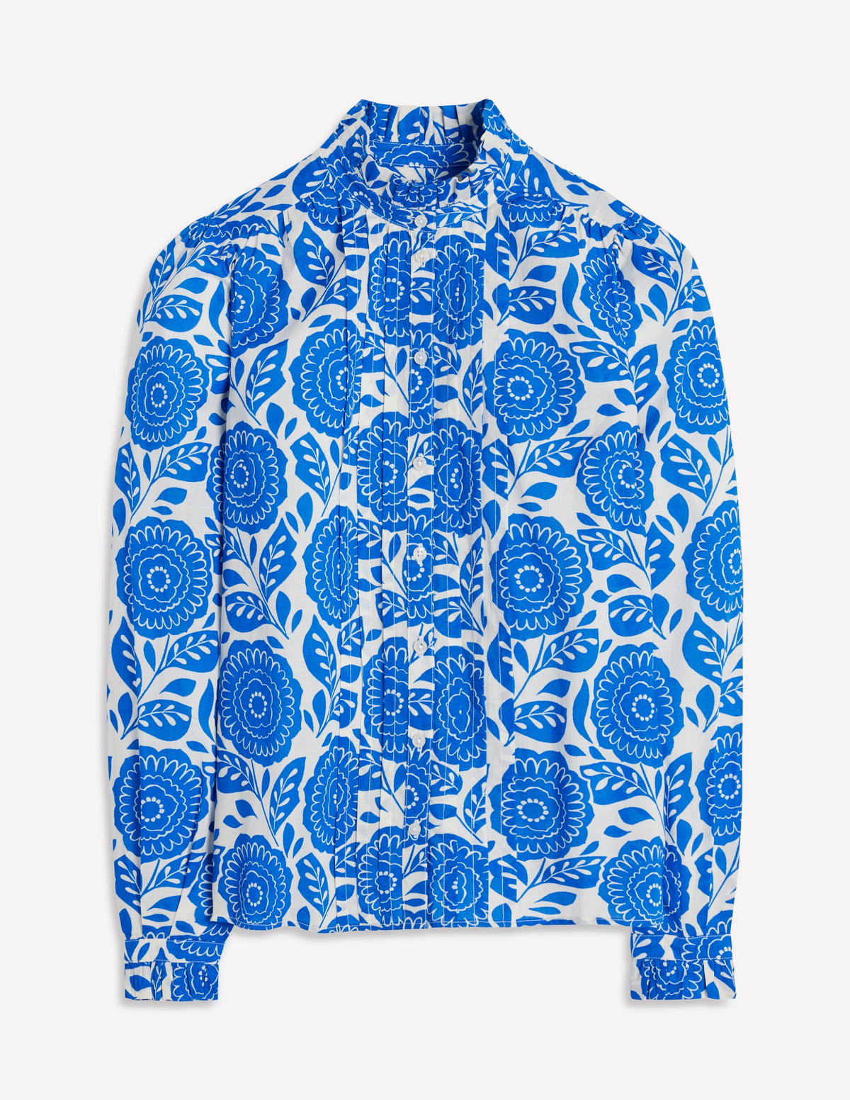 Felicity Baumwollbluse-Galerie-Blau, Dahlienstempel - Image 9
