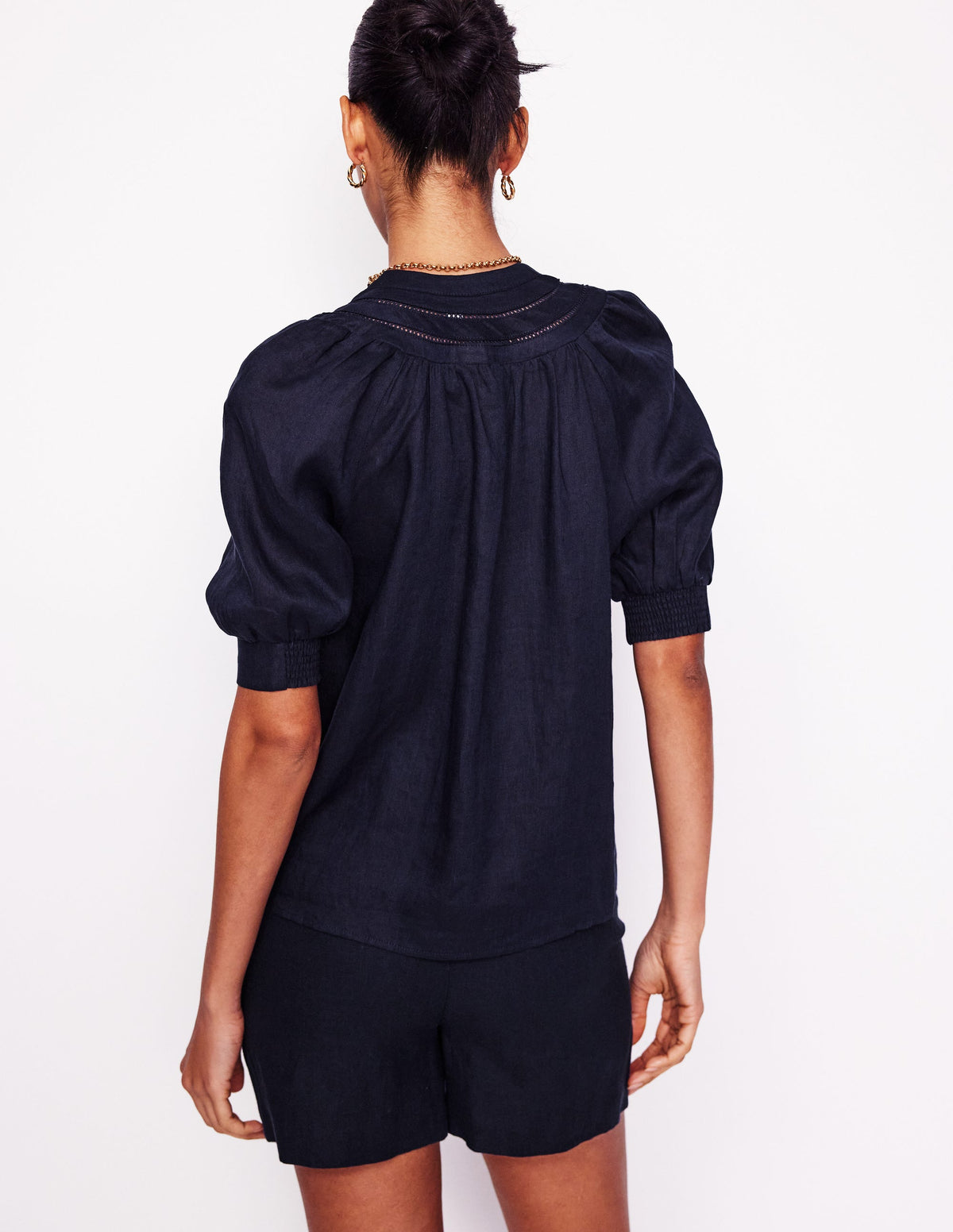 Top Bea en lin-Bleu Marine - Image 3