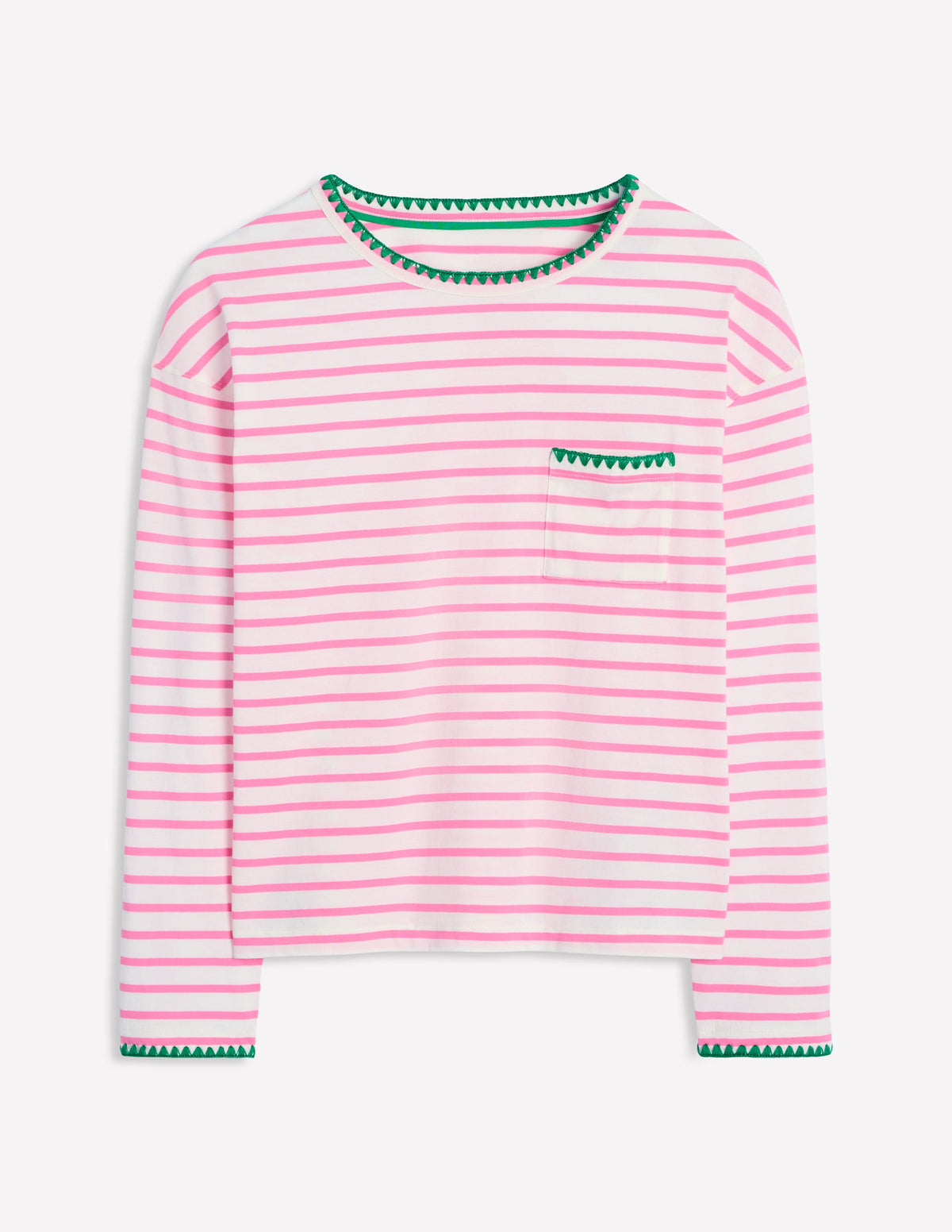 Kastiges Oberteil mit Deckenstich-Naturweiß, Rosa Rose-5