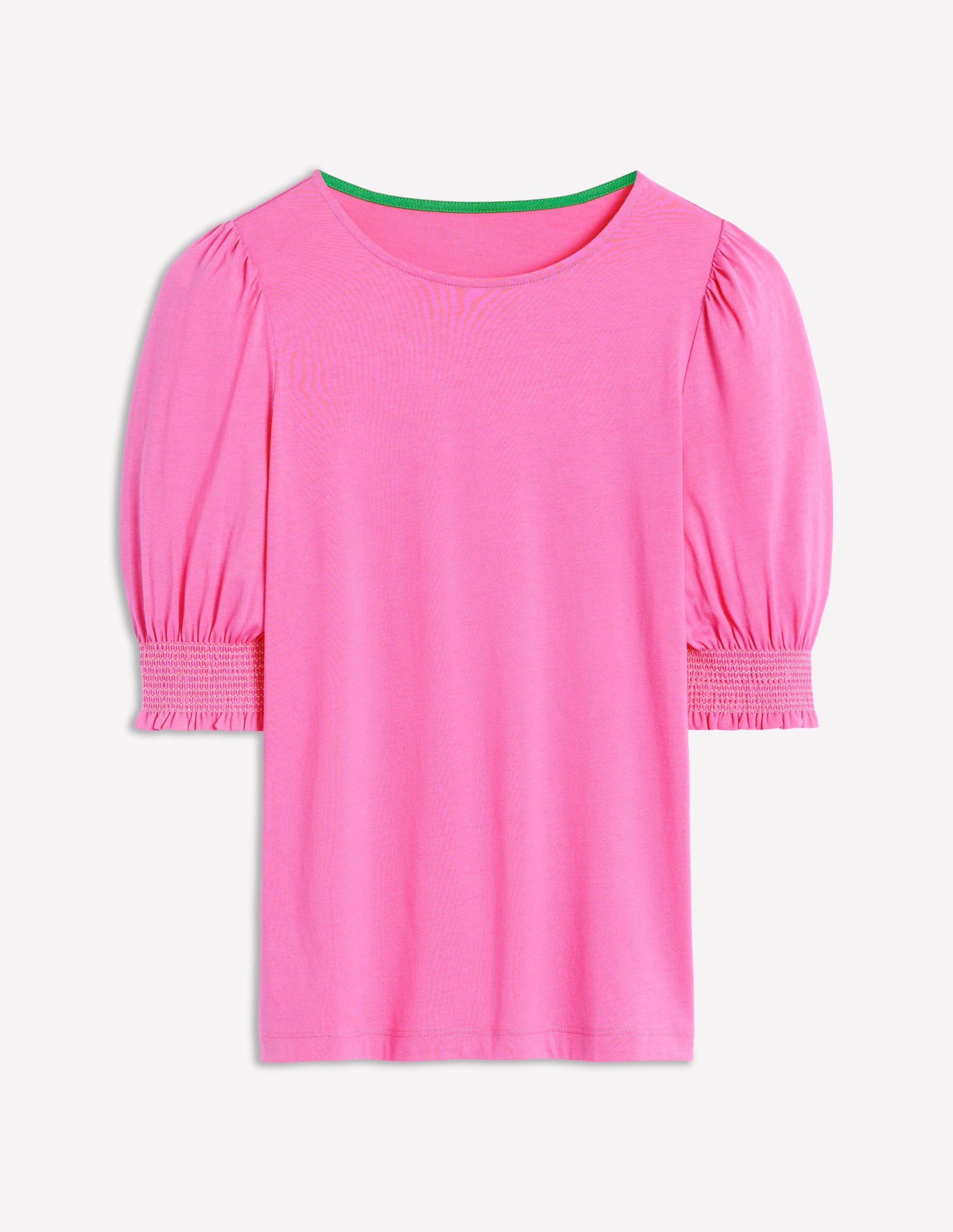 Kurzärmeliges Oberteil mit gesmokten Bündchen-Rosa - Image 5