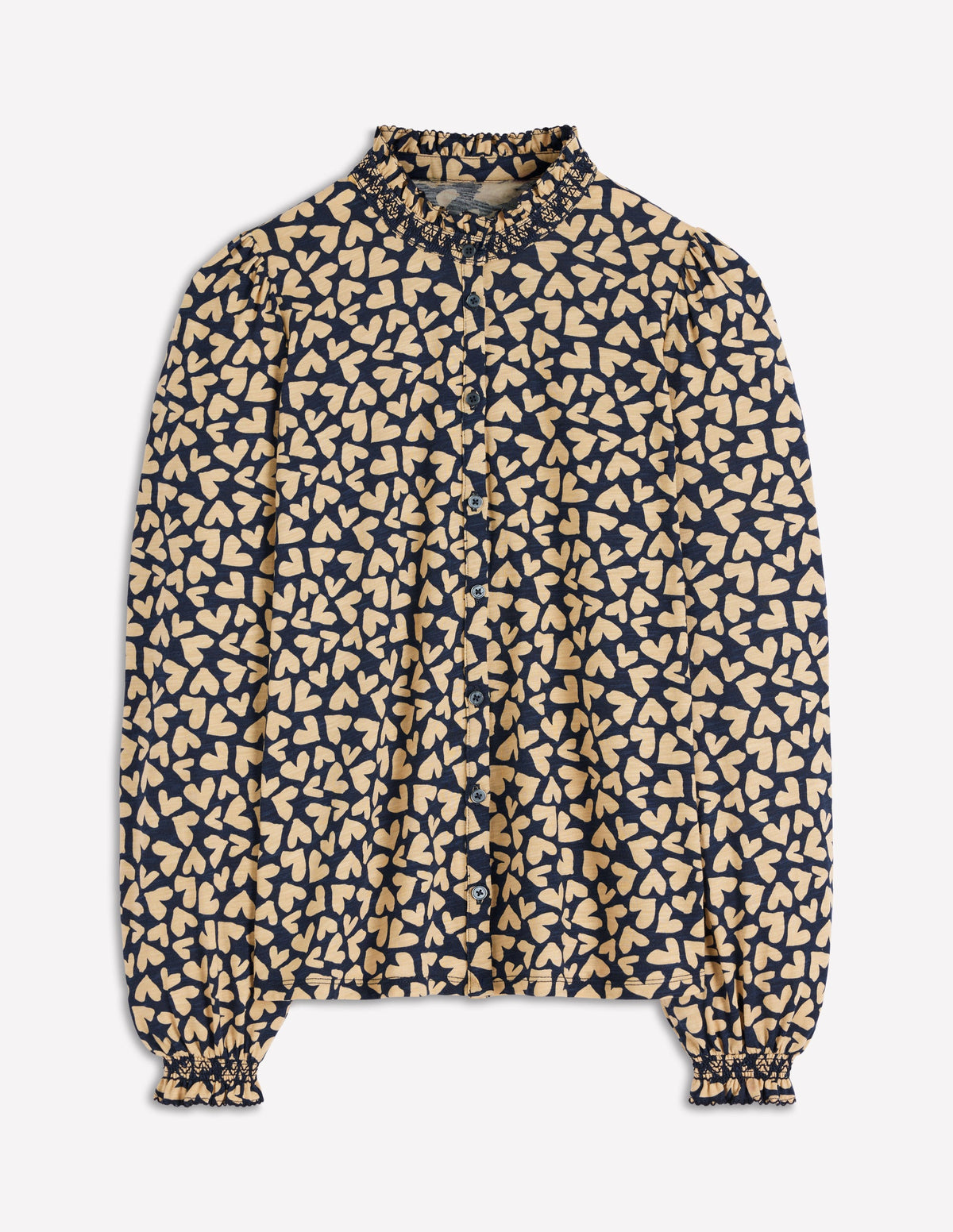 Effie Smocked Detail Shirt-Heart Scatter - Image 6