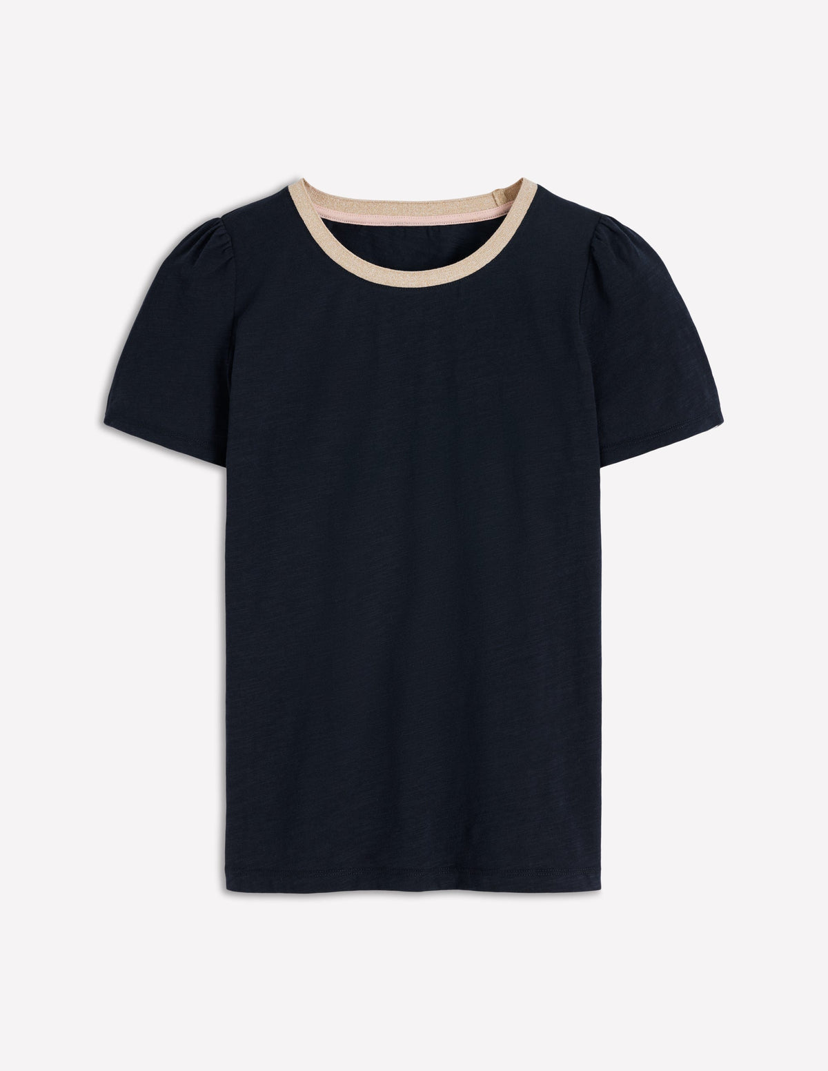 T-Shirt mit Metallic-Besatz-Marineblau - Image 4
