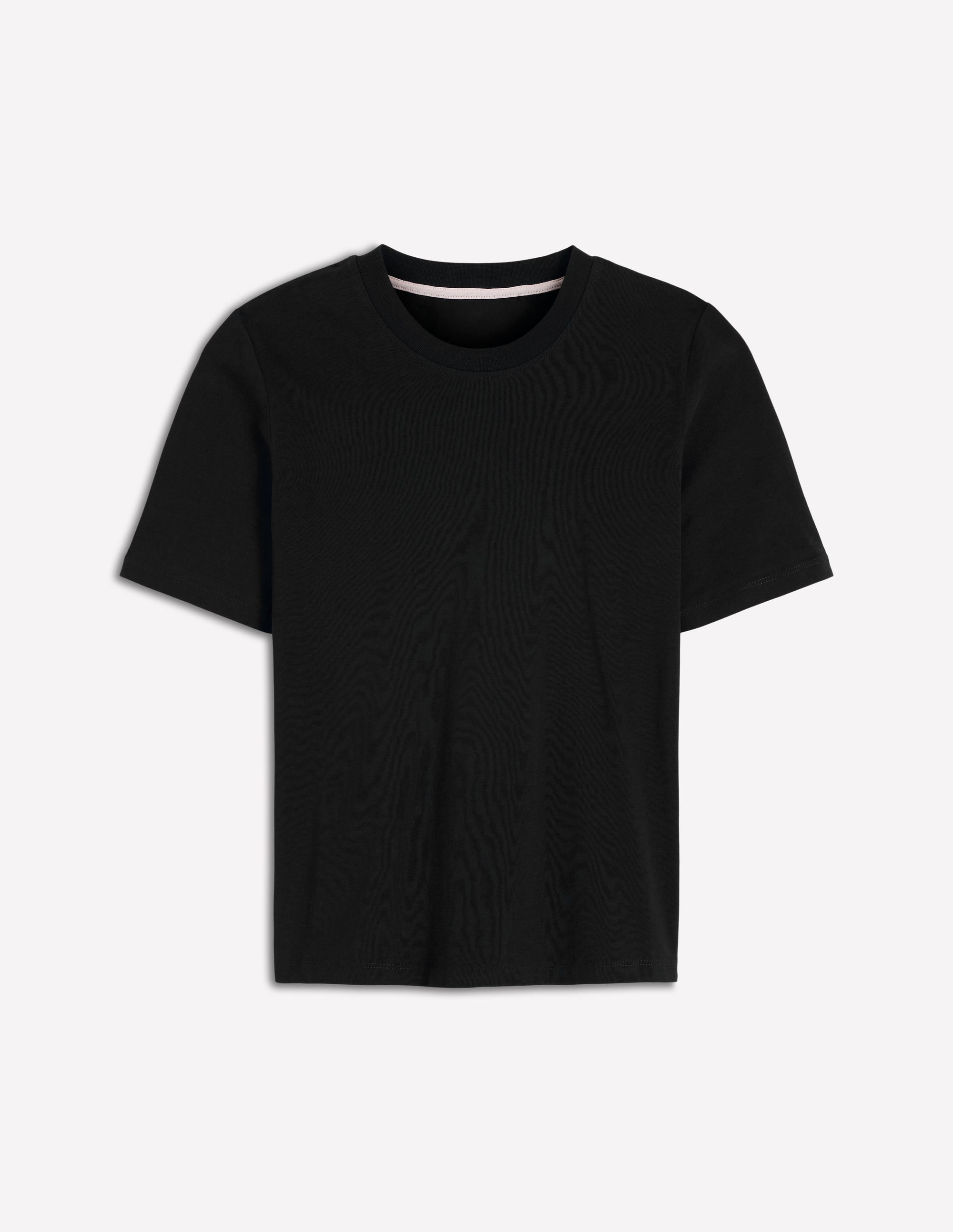 Cotton Crew Neck T-shirt-Black - Image 5