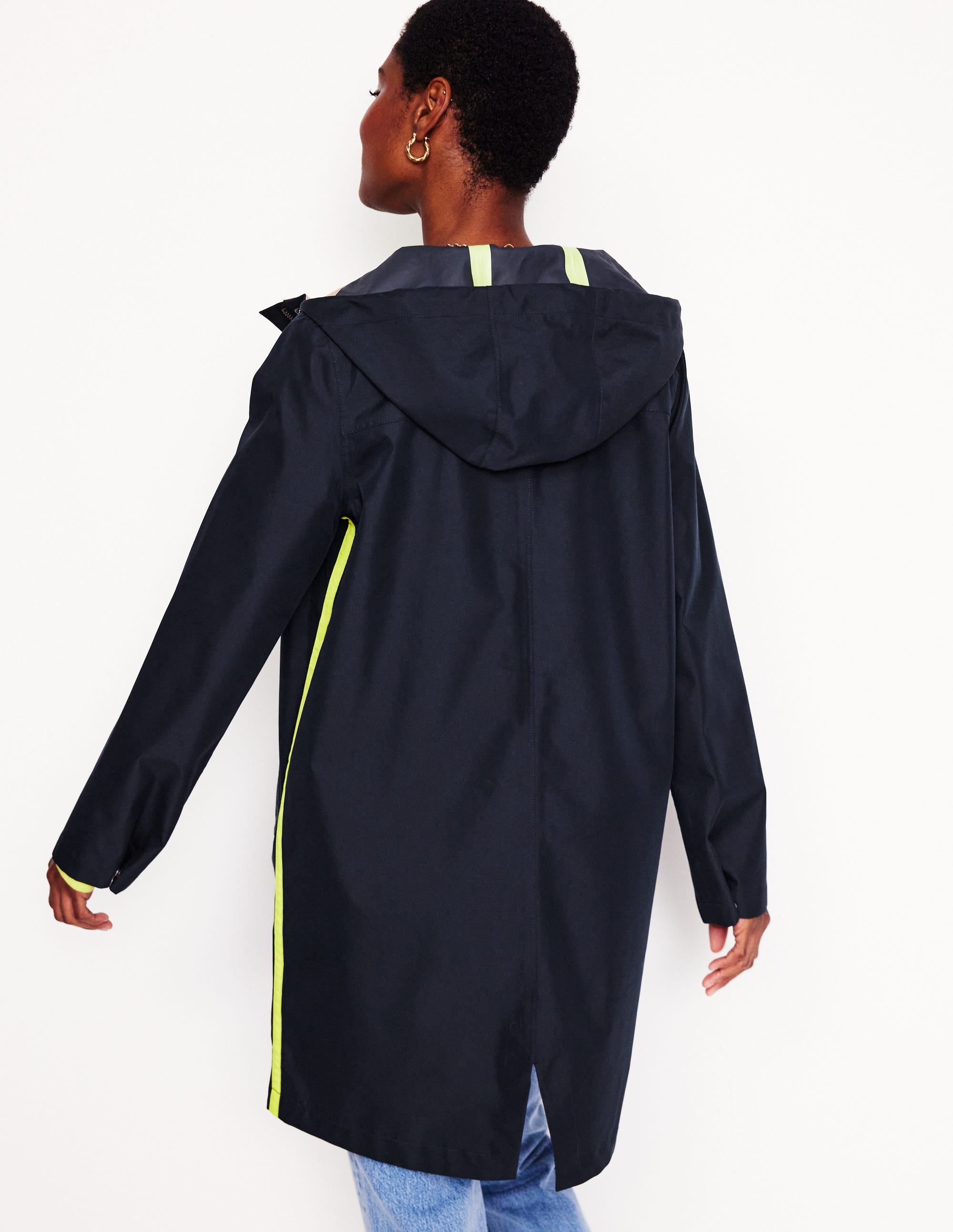 Manteau Wells imperméable à capuche-Bleu Marine, Petits Pois - Image 3