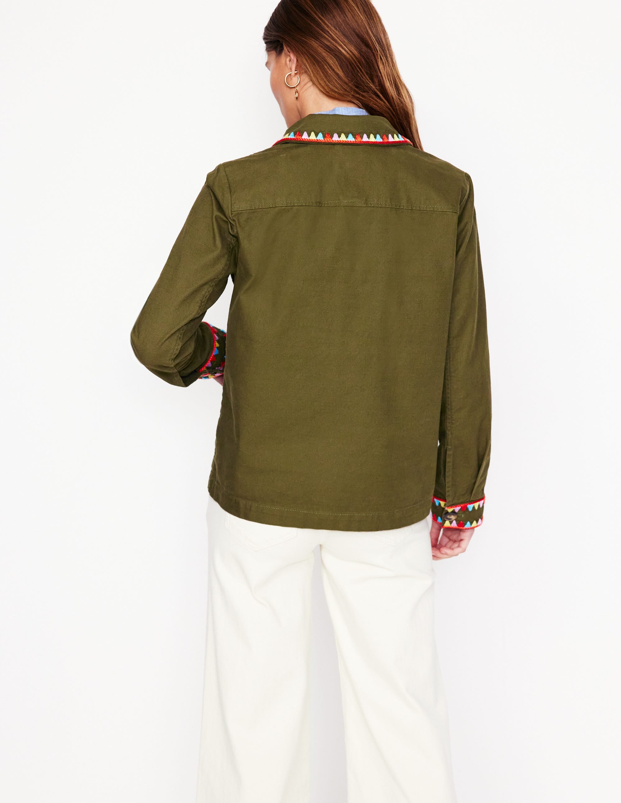 Bestickte Utility-Jacke-Waldgrün - Image 4