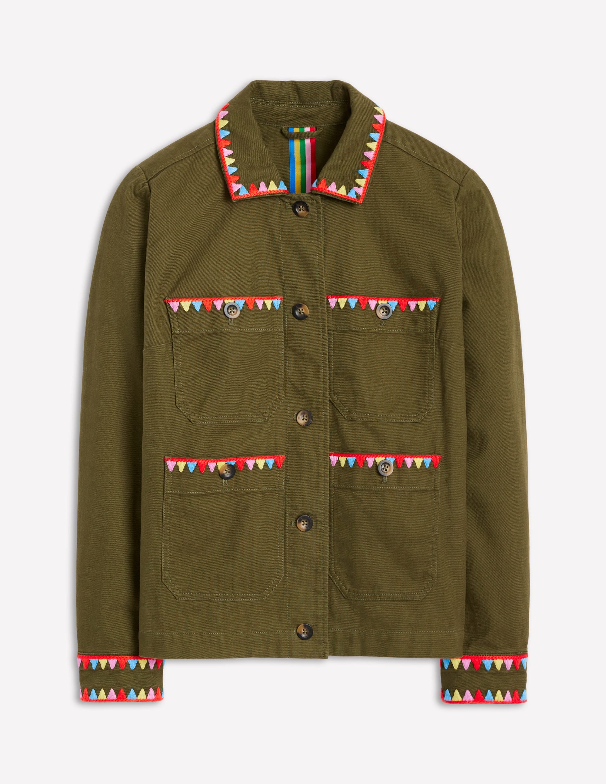 Bestickte Utility-Jacke-Waldgrün - Image 6